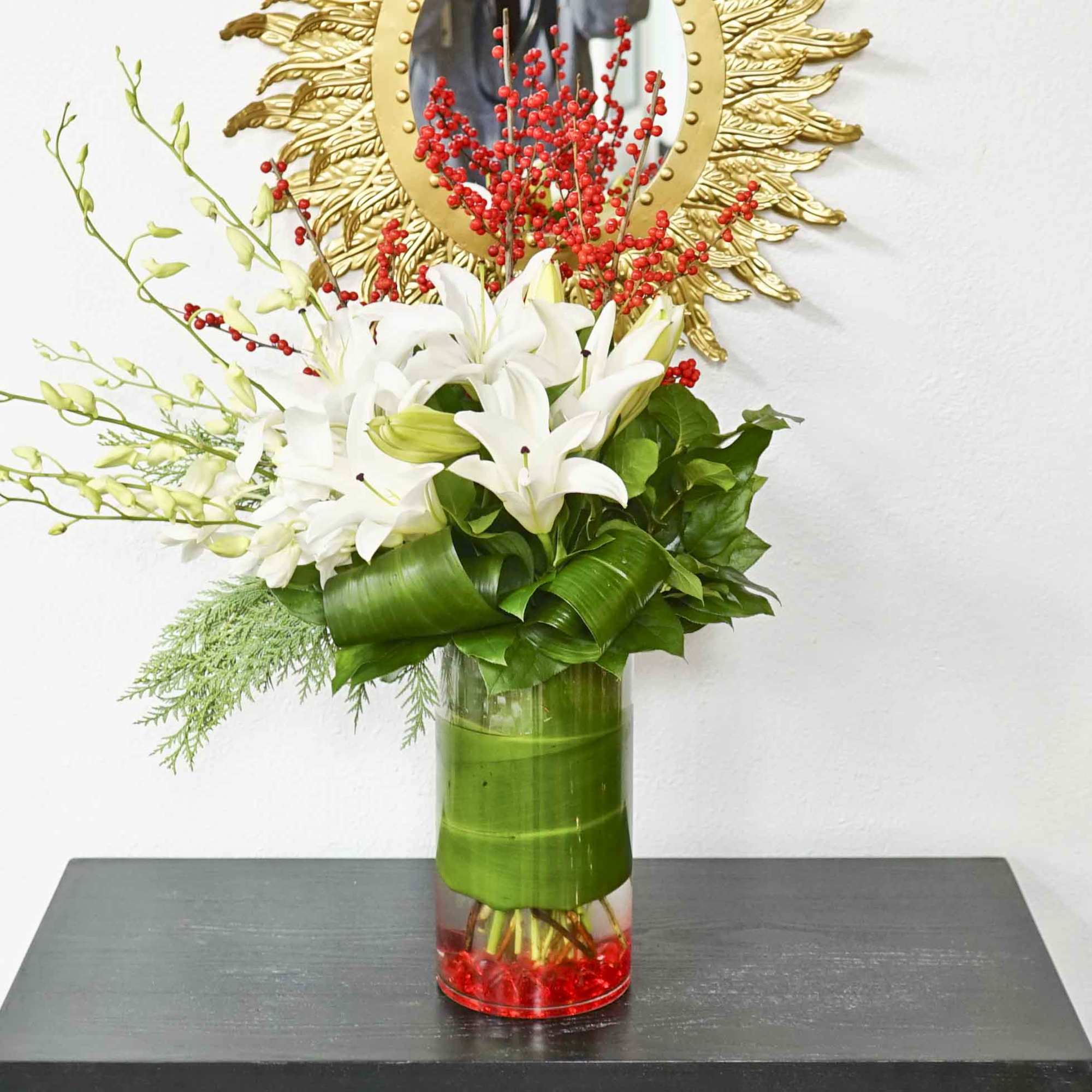 Cylinder w/ Pussy Willow, Dendros, Stargazers
