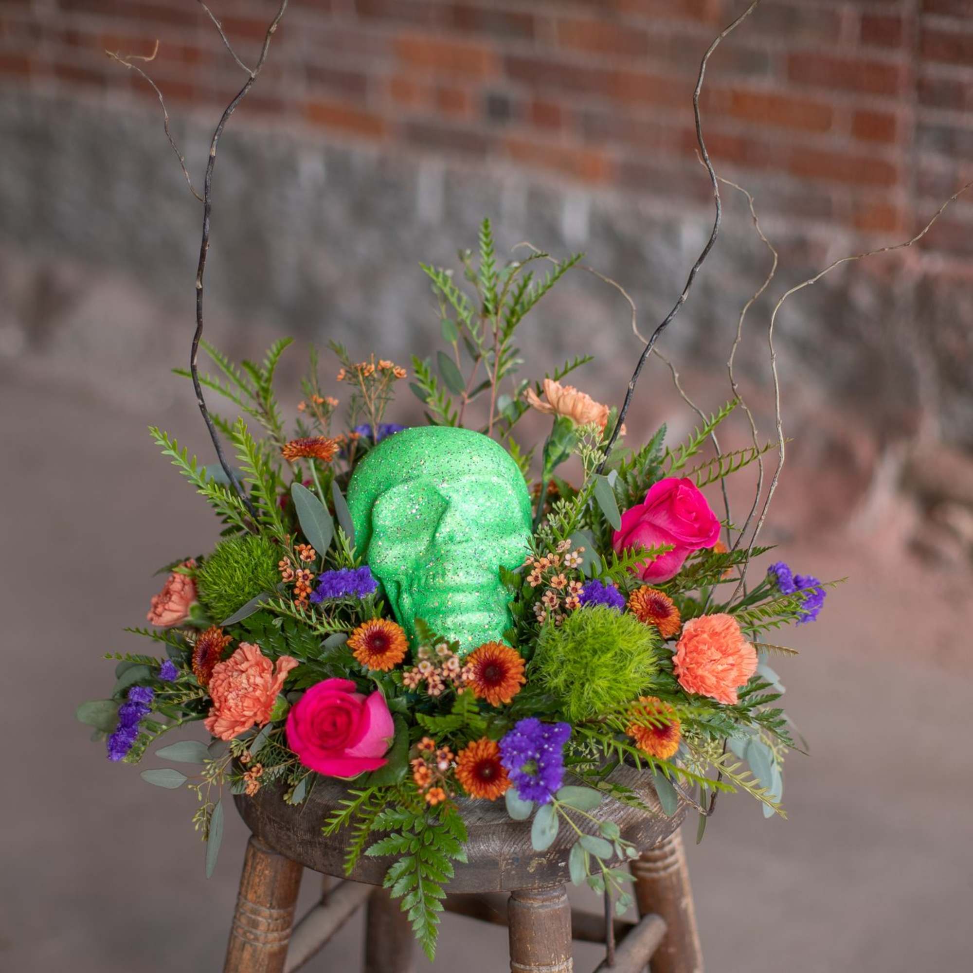 A sparkling sugar skull is a splendid addition to a Halloween themed