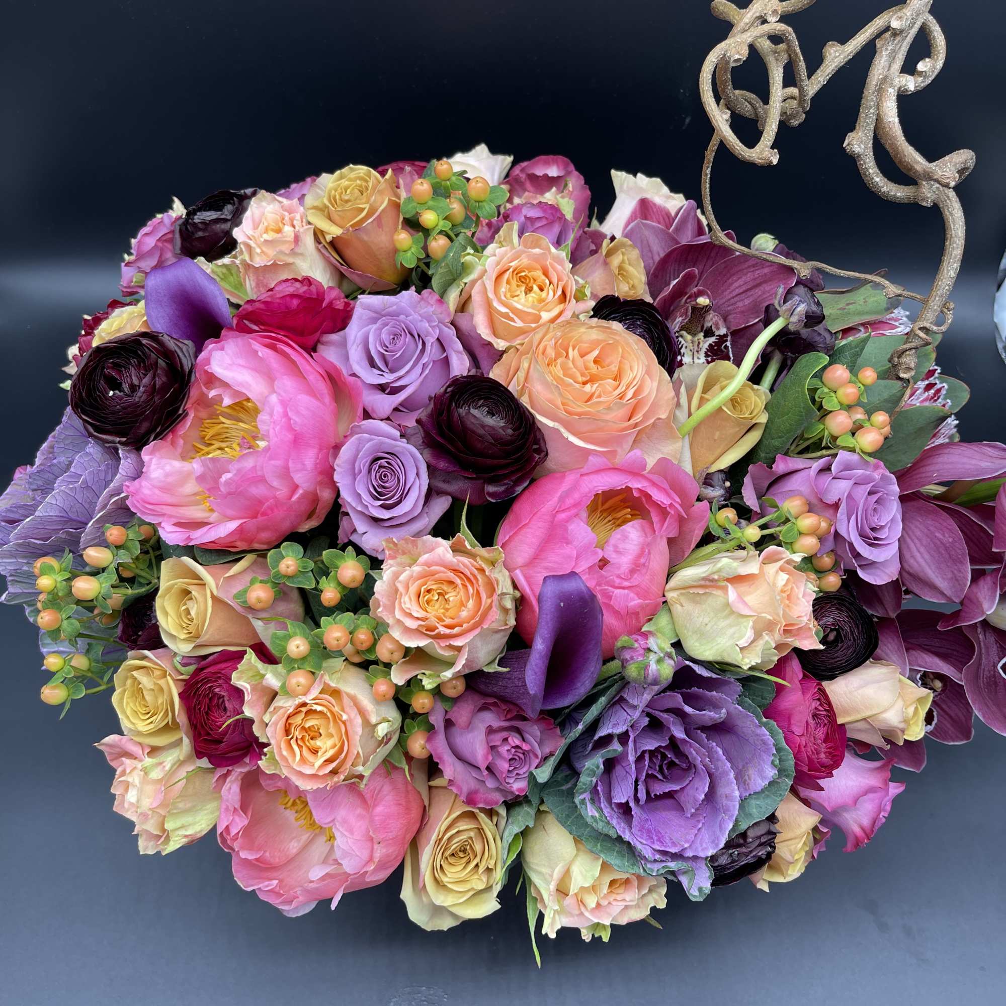 Garden style roses, scabiosa, ranunculus, proteas just to name a few. This