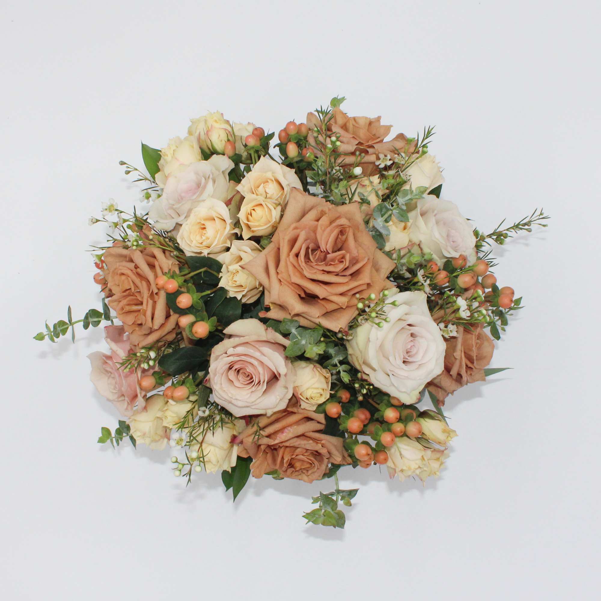 Nudist is a fun neutral design featuring gorgeous Toffee Garden Roses, Quicksand