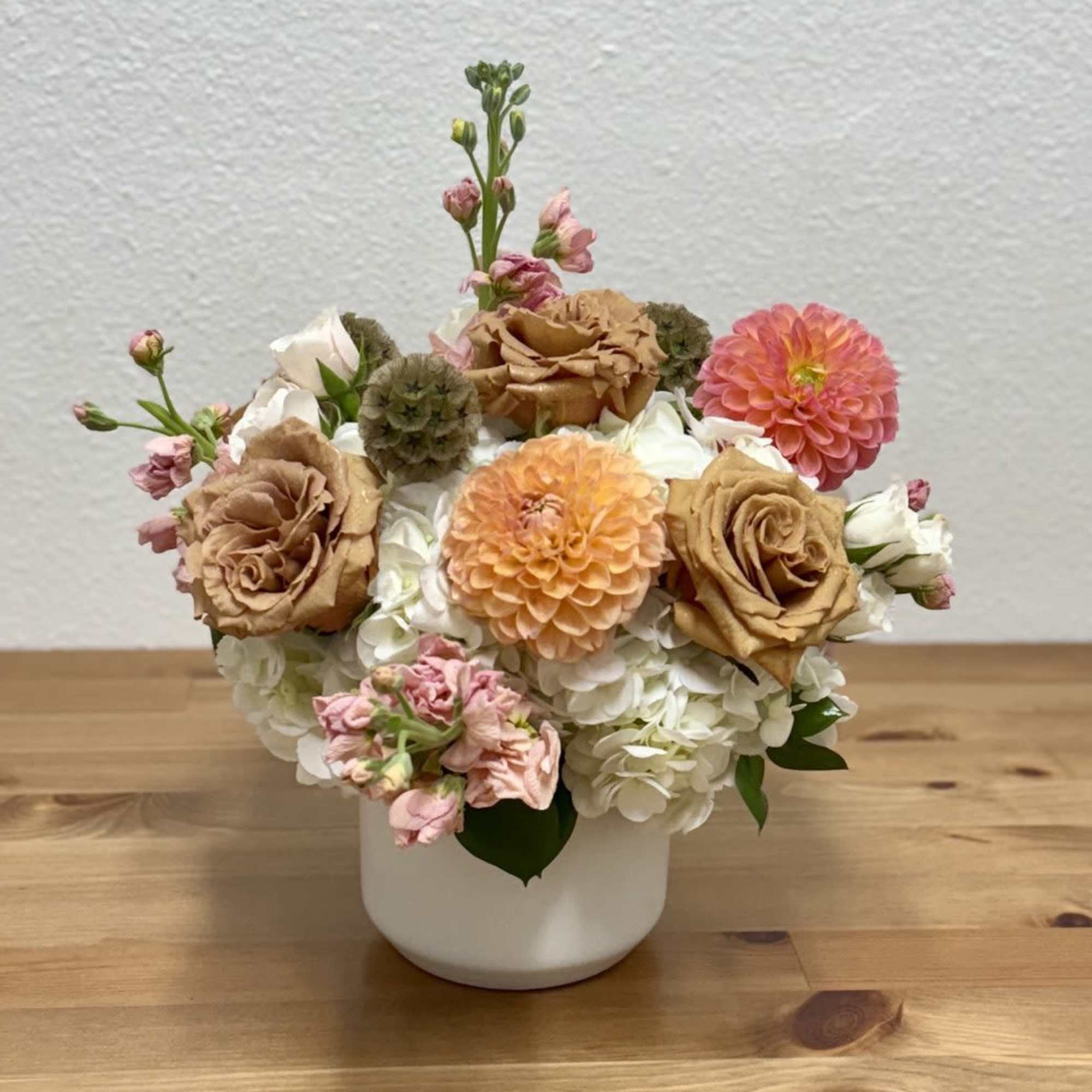Elevate your space with a stunning mix of Toffee garden roses with