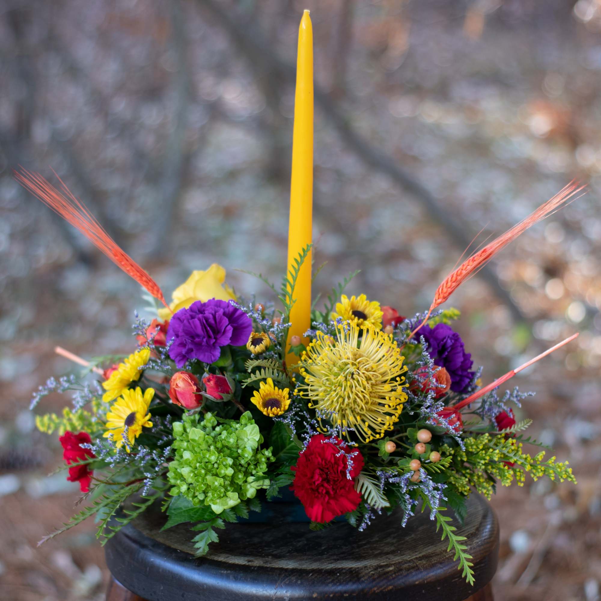Perfect centerpiece for your family&#039;s dinner table this Thanksgiving! Long burning candle