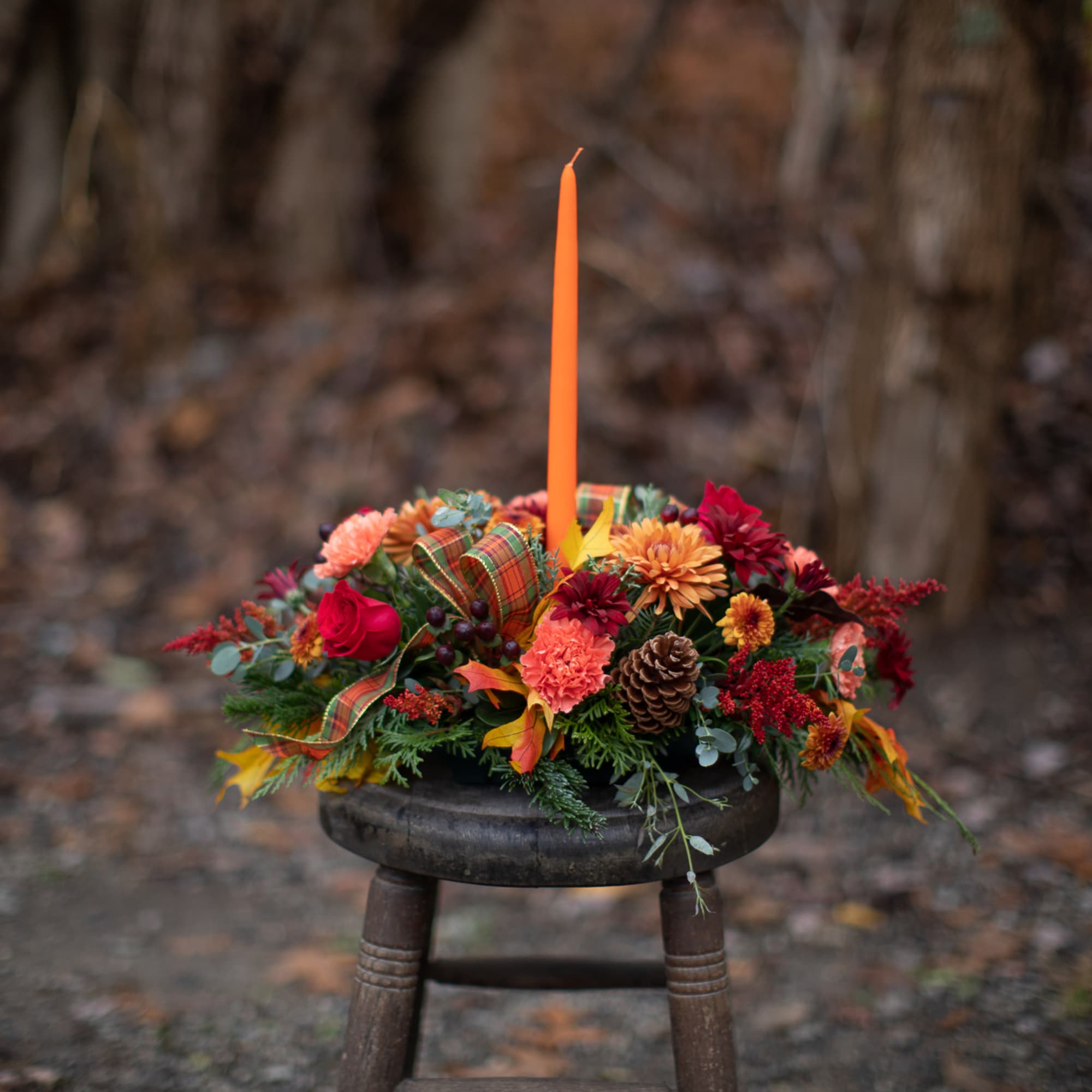 Perfect centerpiece for your family&#039;s dinner table this Thanksgiving! Long burning candle
