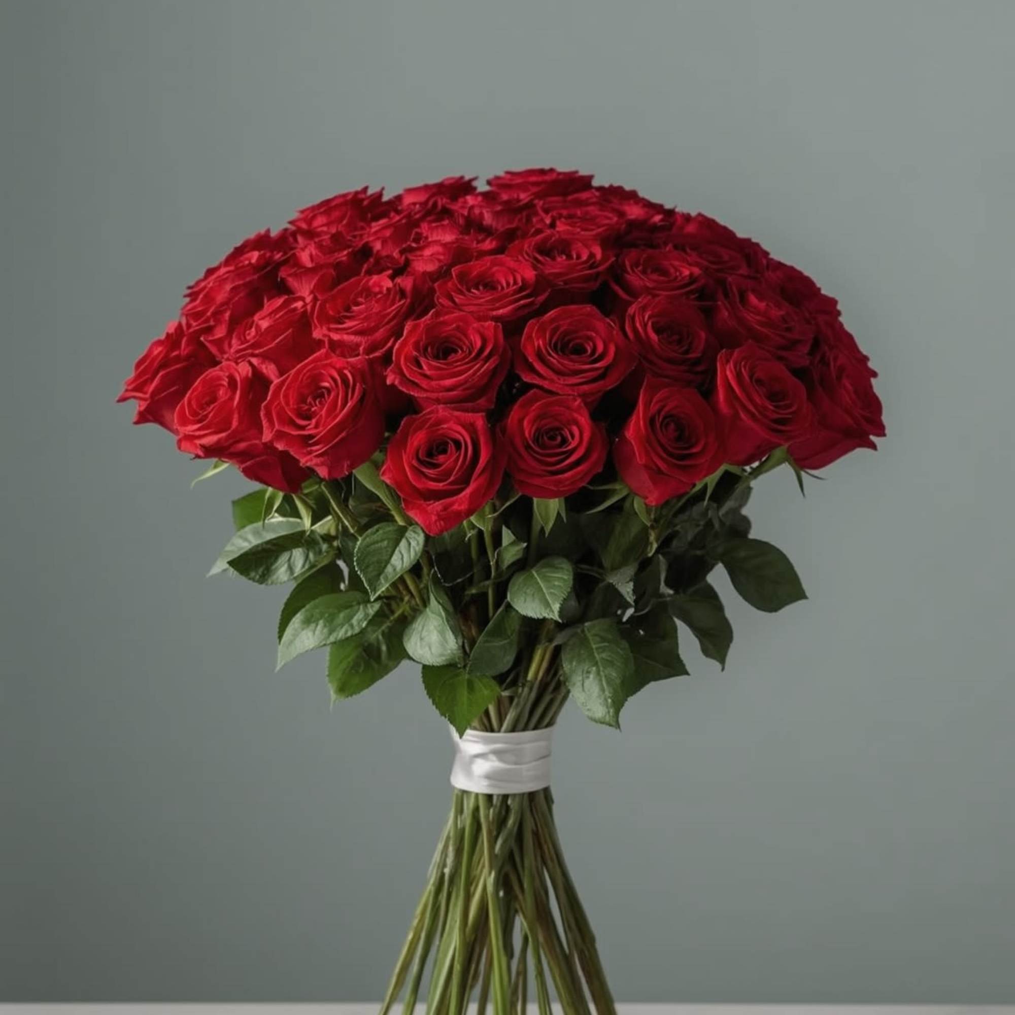 Lush, velvety red roses &mdash; the ultimate symbol of love and sophistication.