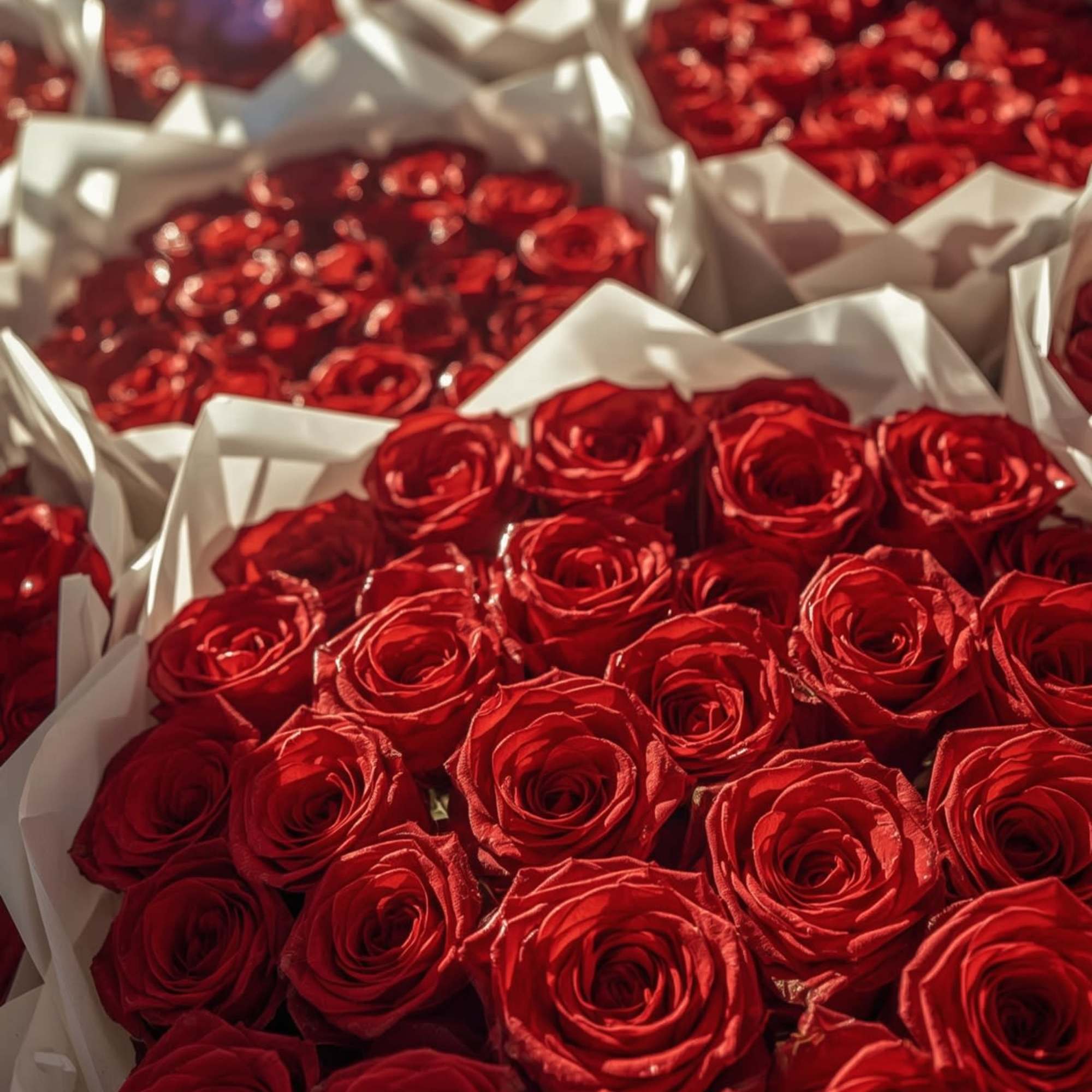 Lush, velvety red roses &mdash; the ultimate symbol of love and sophistication.