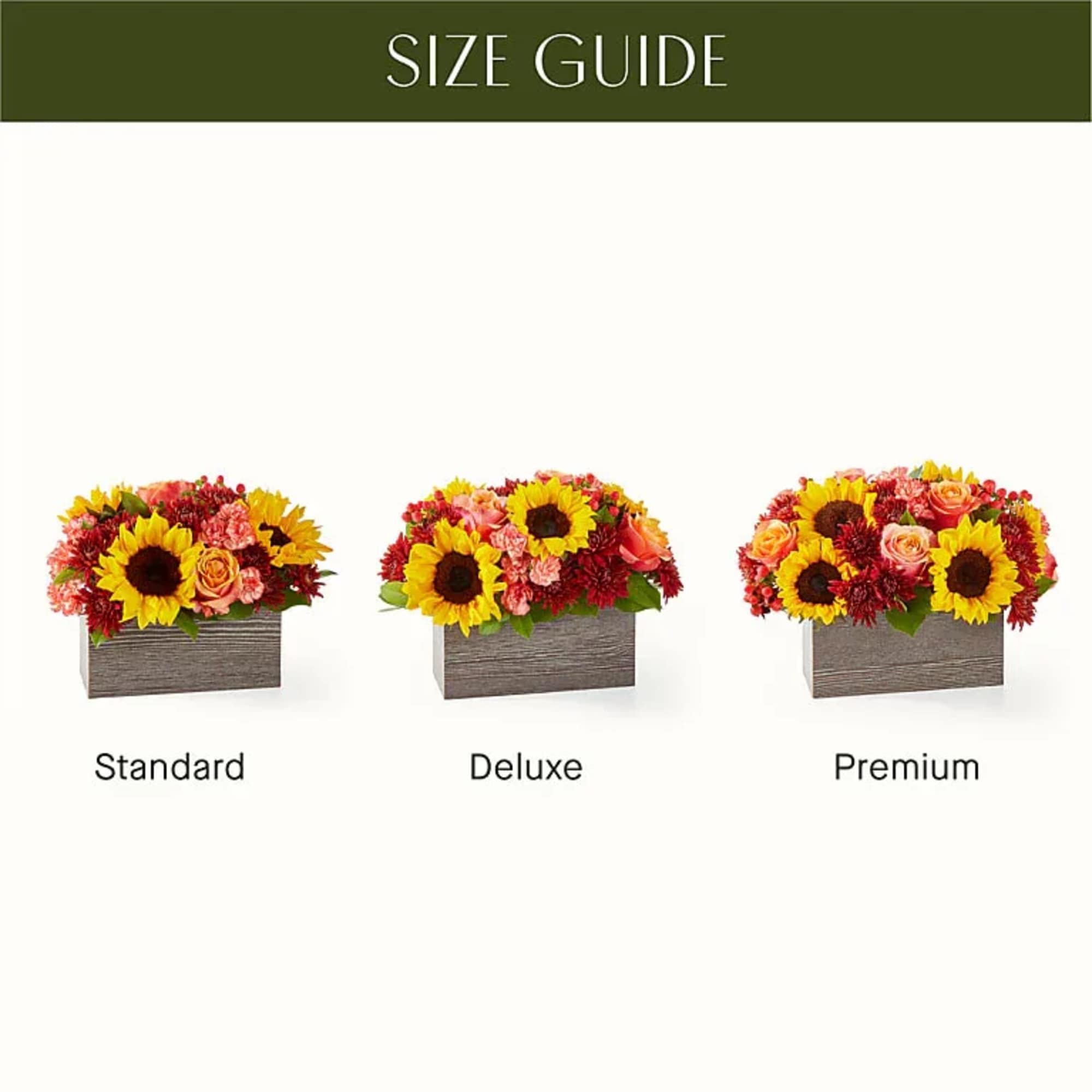 This arrangement will have you dreaming of autumnal spices with rich red