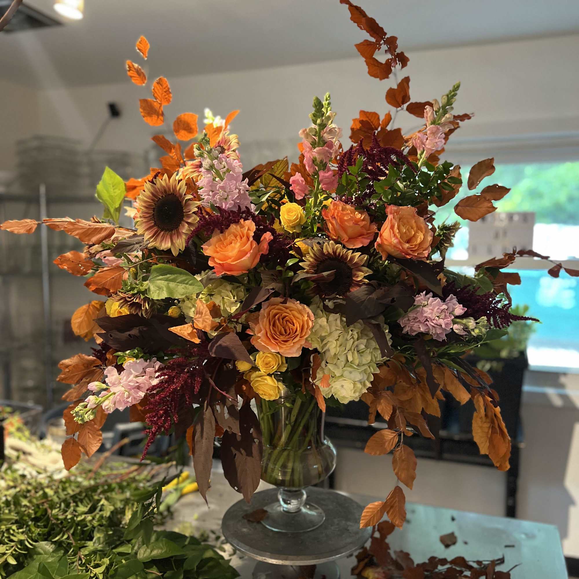 A uniquely designed bouquet of fresh seasonal blooms from our weekly Studio