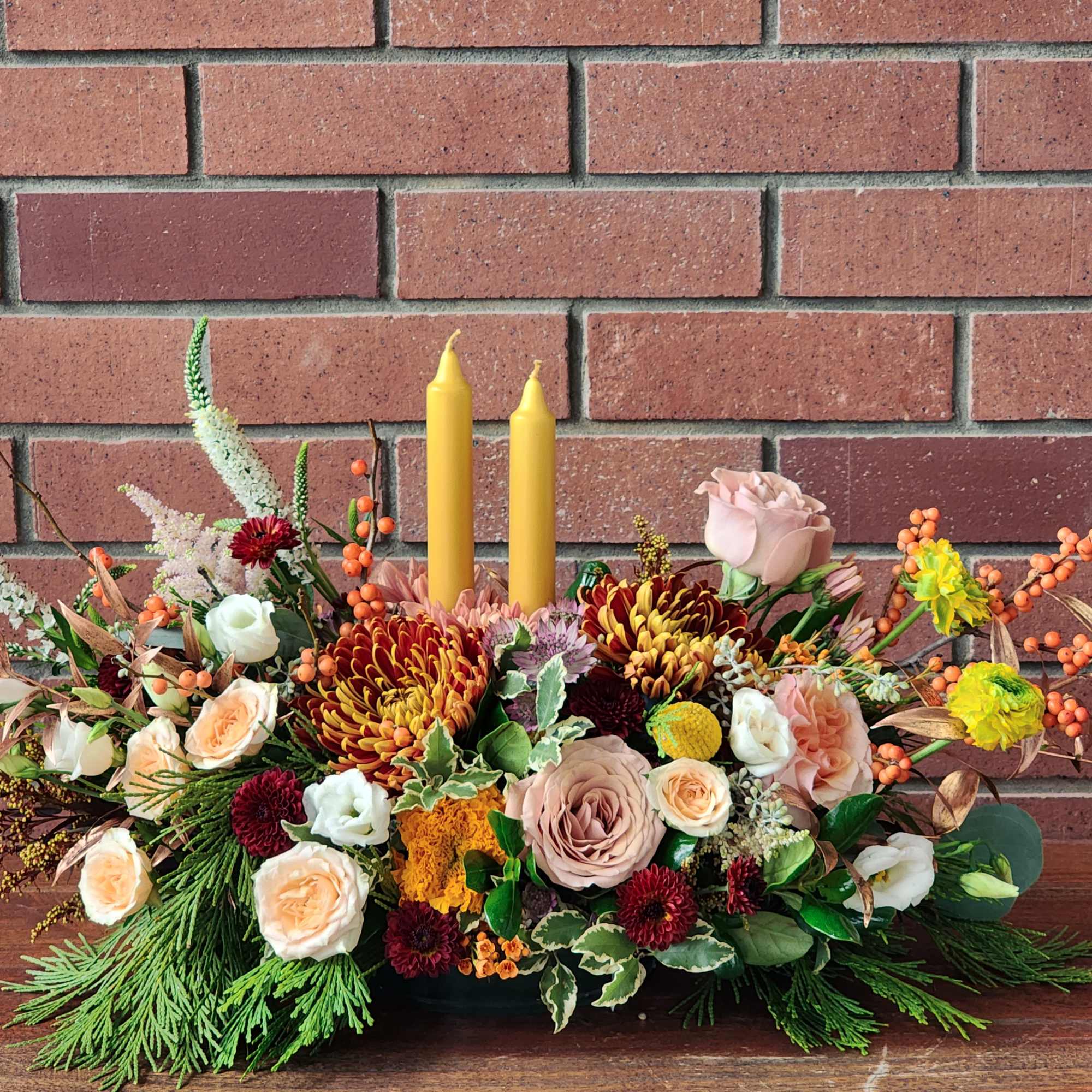 Light up the table with this beautiful Thanksgiving table centerpiece 2 Candles