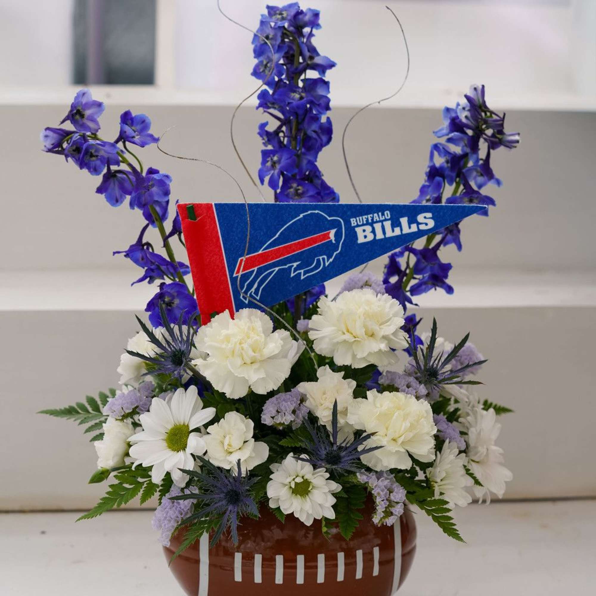 Cold Front Football Bouquet

Inspired by the Buffalo Bills&rsquo; new Cold Front jerseys