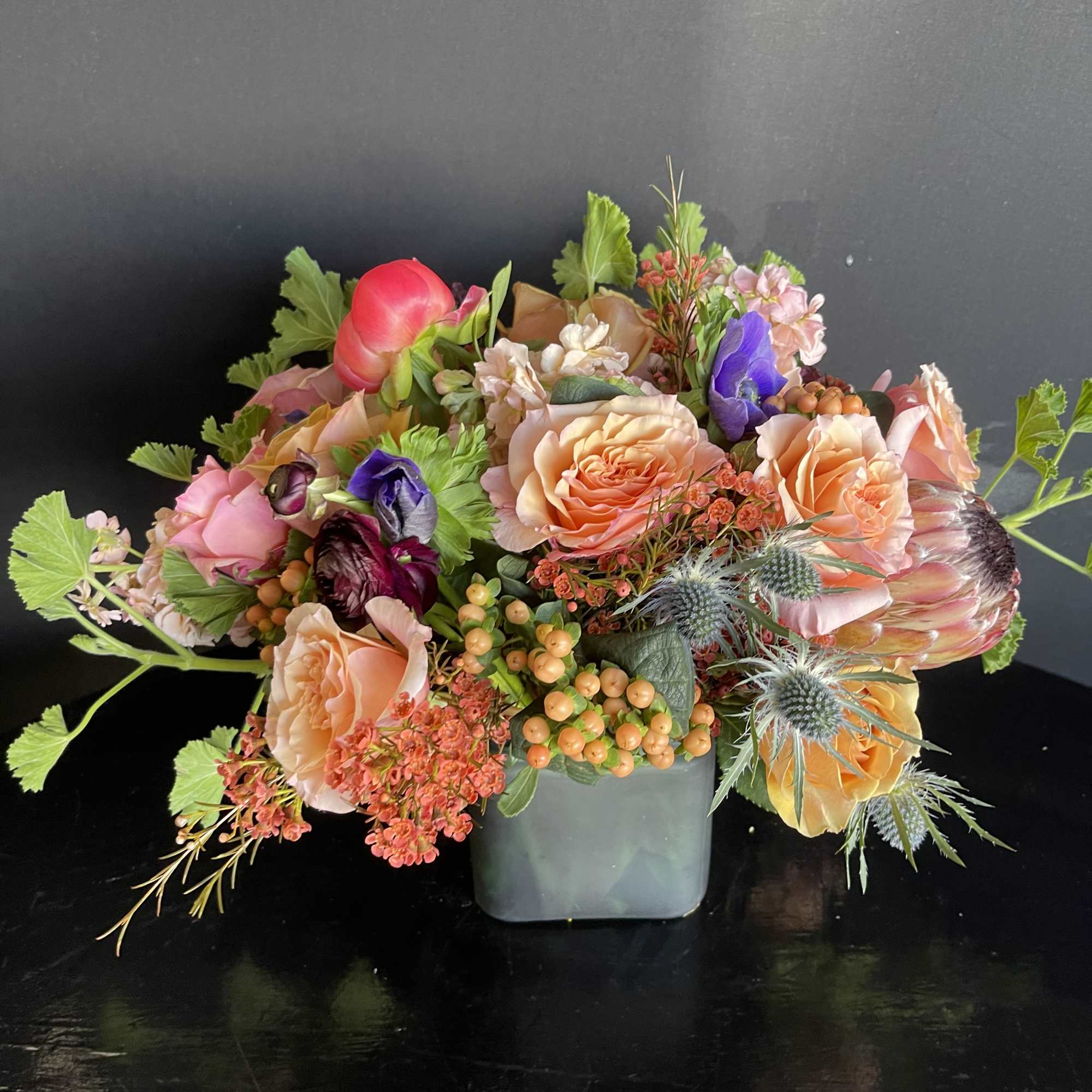 The flowers and colors will always vary as we design with what&rsquo;s