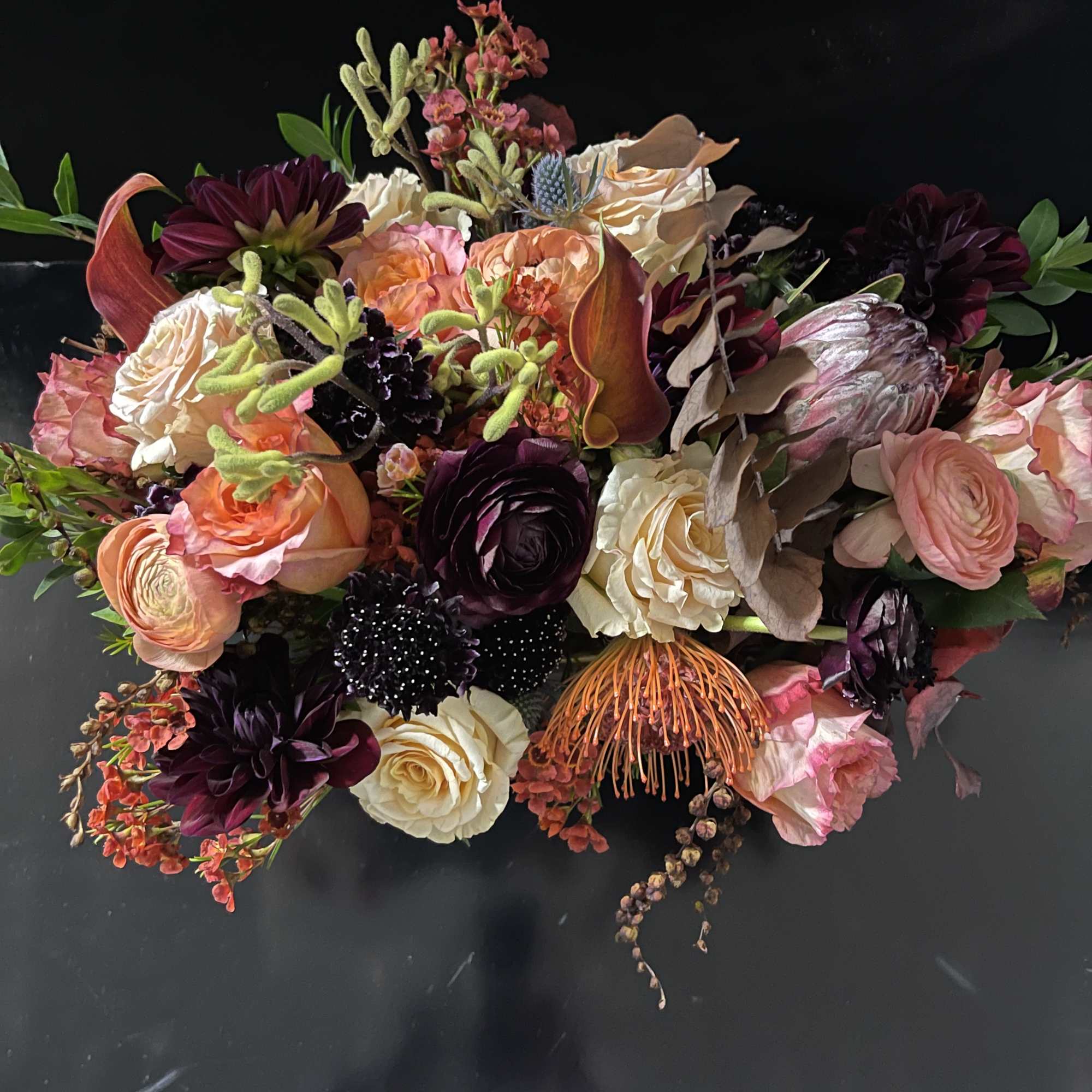 The flowers and colors will always vary as we design with what&rsquo;s