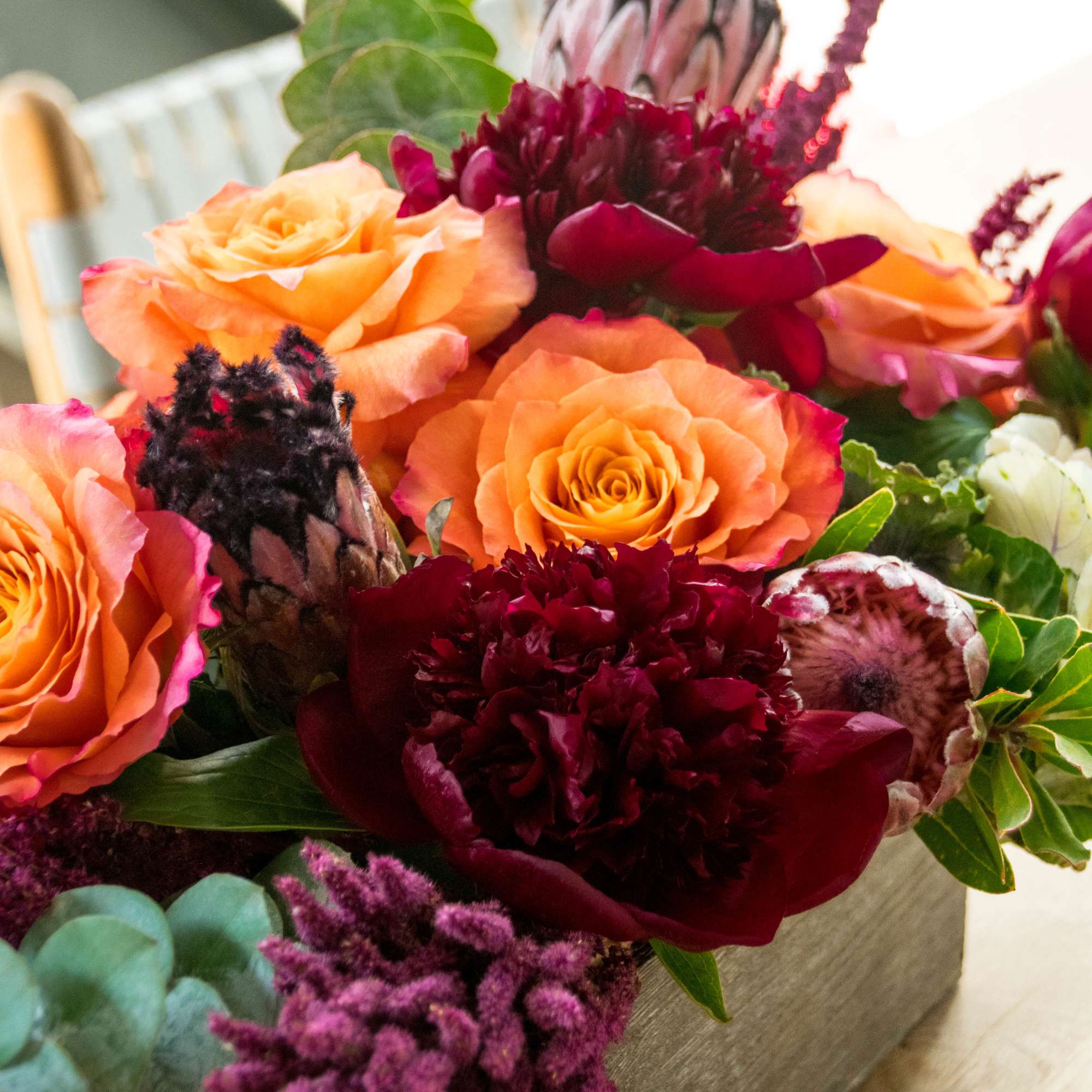 Peonies, proteas, kale and the lovely lovely Free Spirits. 