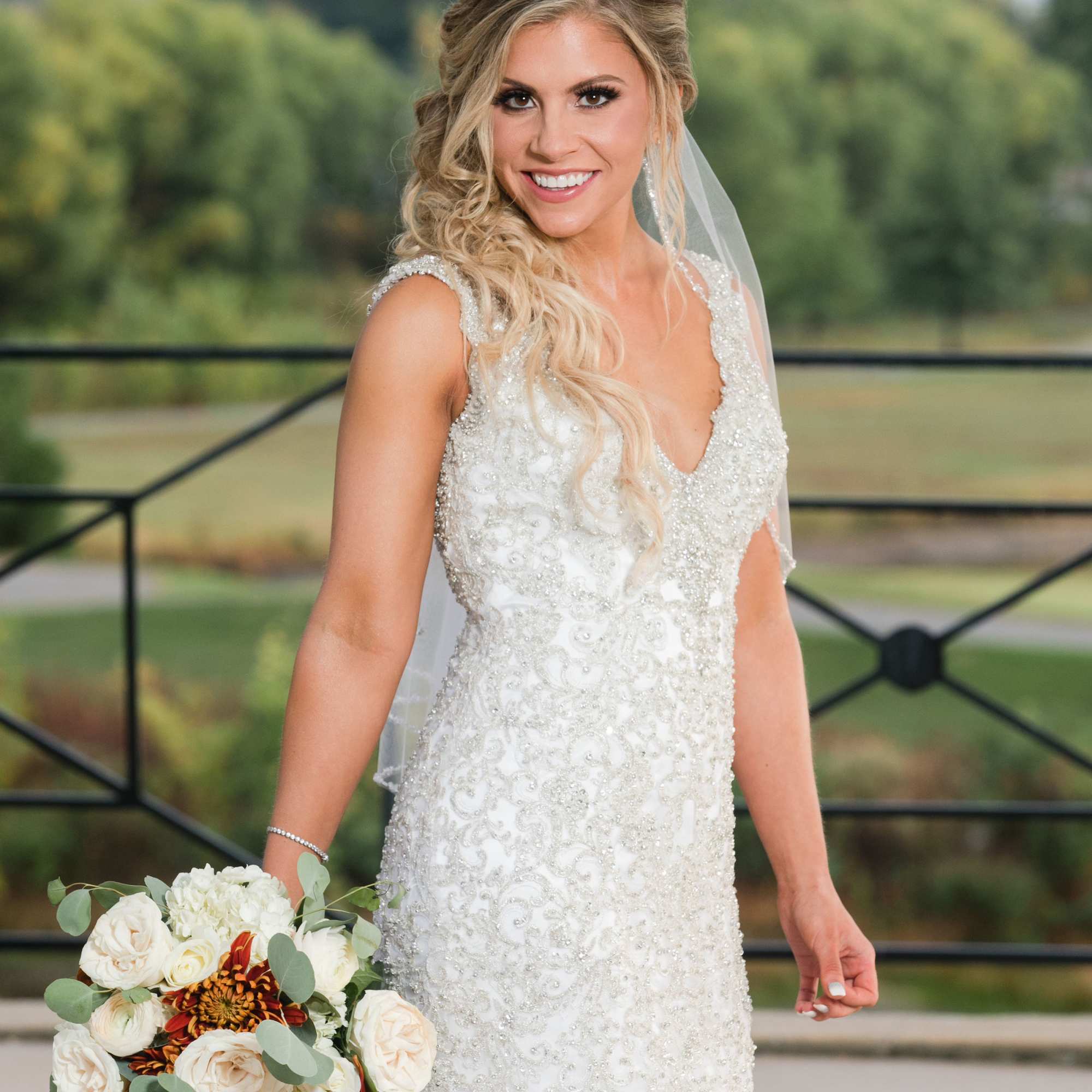 Setting the perfect tone for a fall wedding, this autumnal bouquet brings