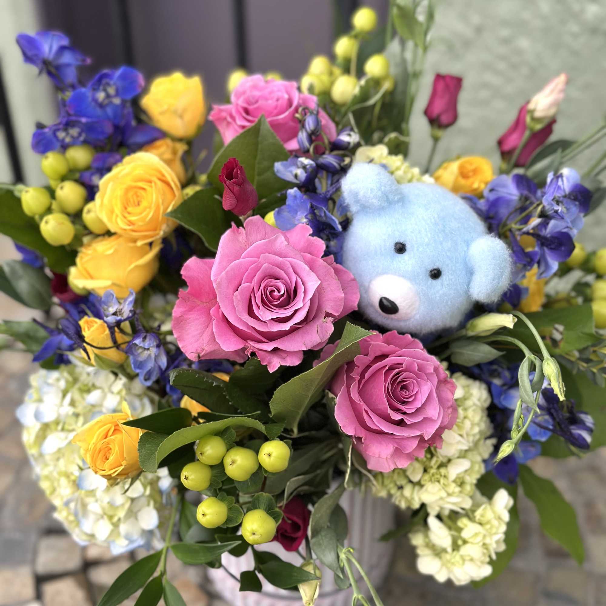 Welcome the precious new arrival, &quot;Oliver&quot;, with this vibrant and playful arrangement.