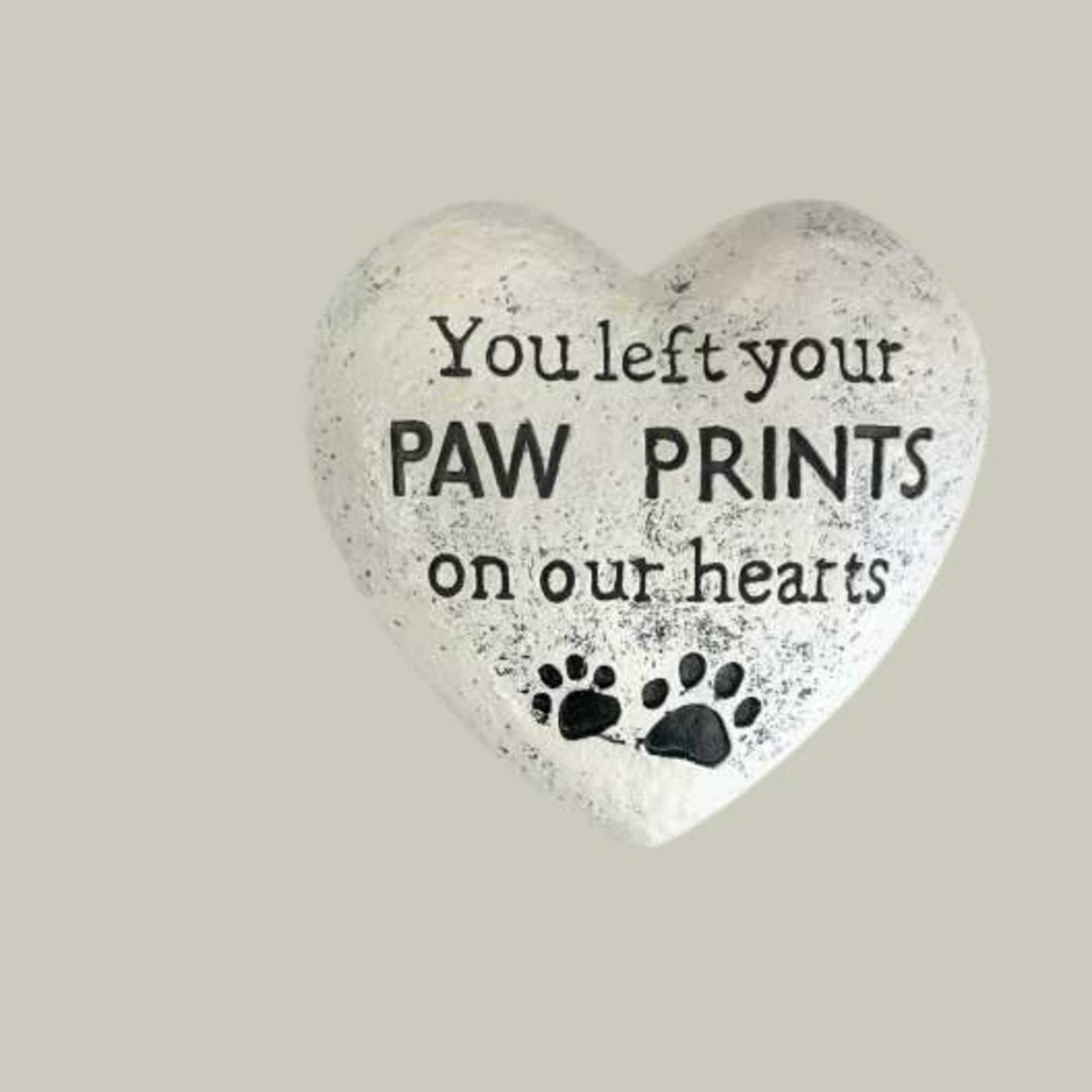 Our Paw Prints on Our Hearts Memorial Stone is a touching tribute