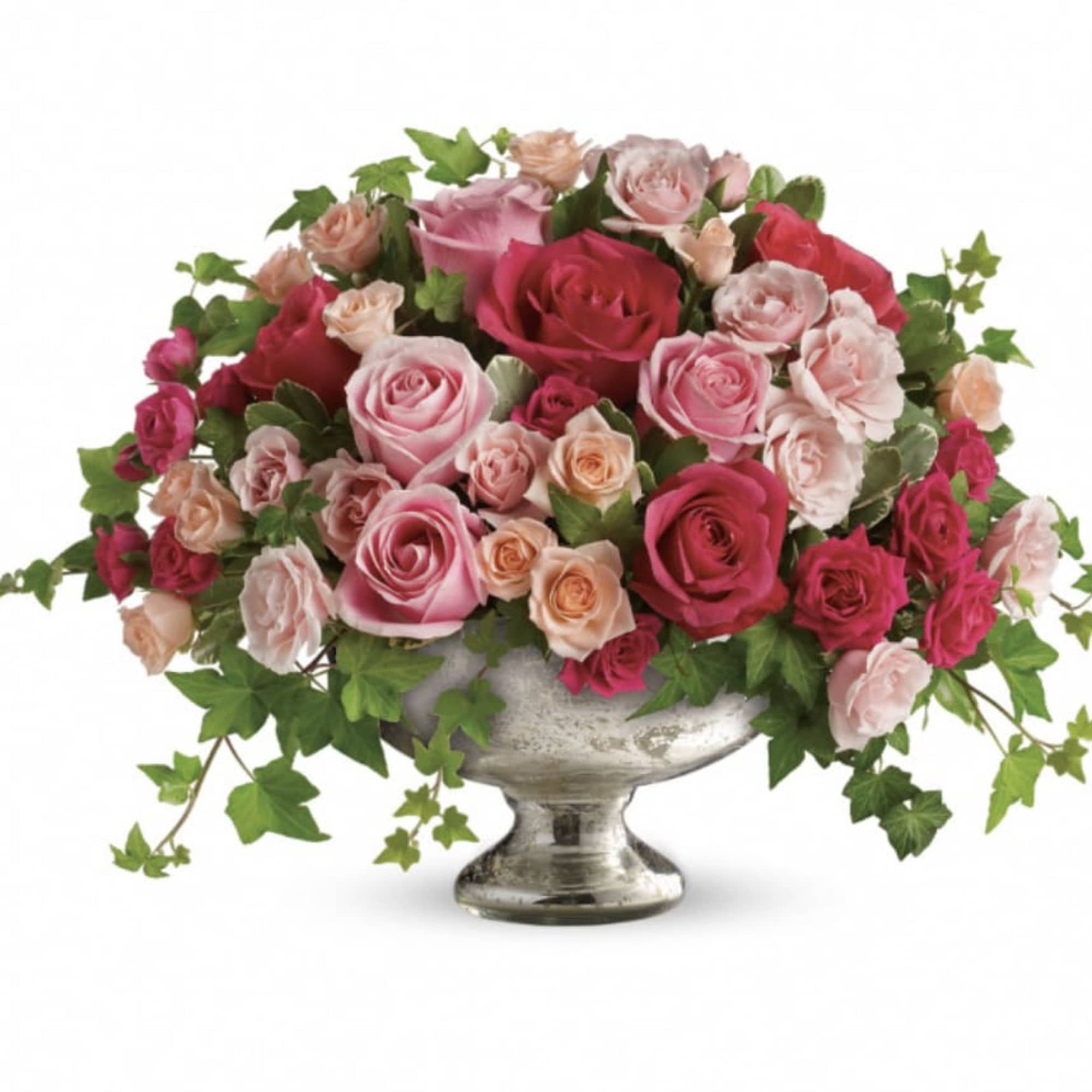 Send a posh pink arrangement with our Elegant Rose Centerpiece! Featuring hot