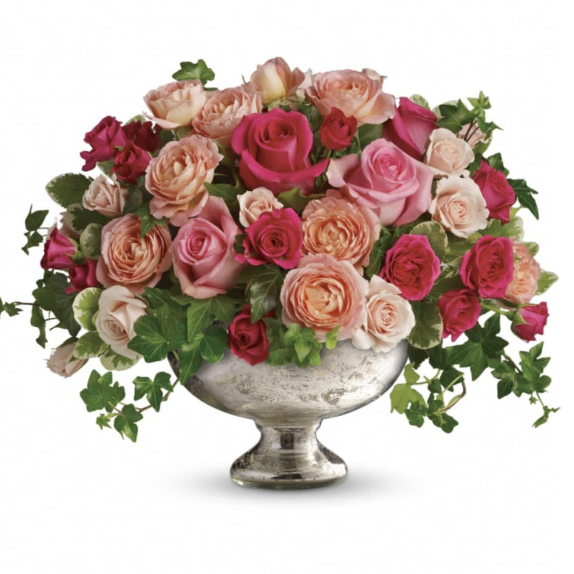 Send a posh pink arrangement with our Elegant Rose Centerpiece! Featuring hot