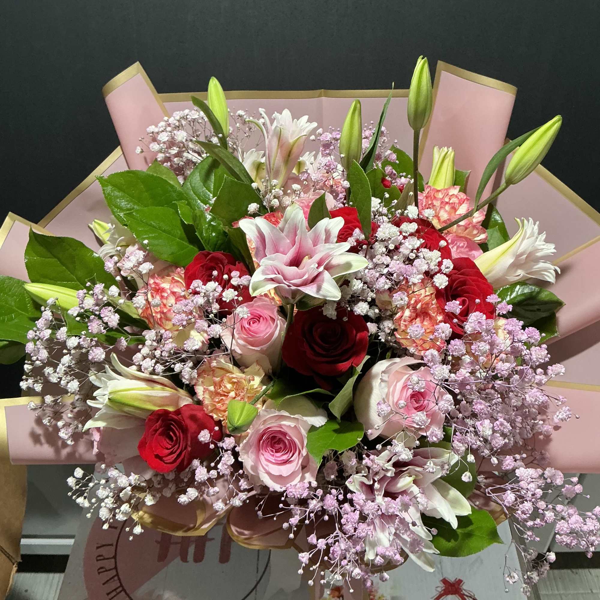 Roses, lilies, carnations and more are bright colors to show gratitude a