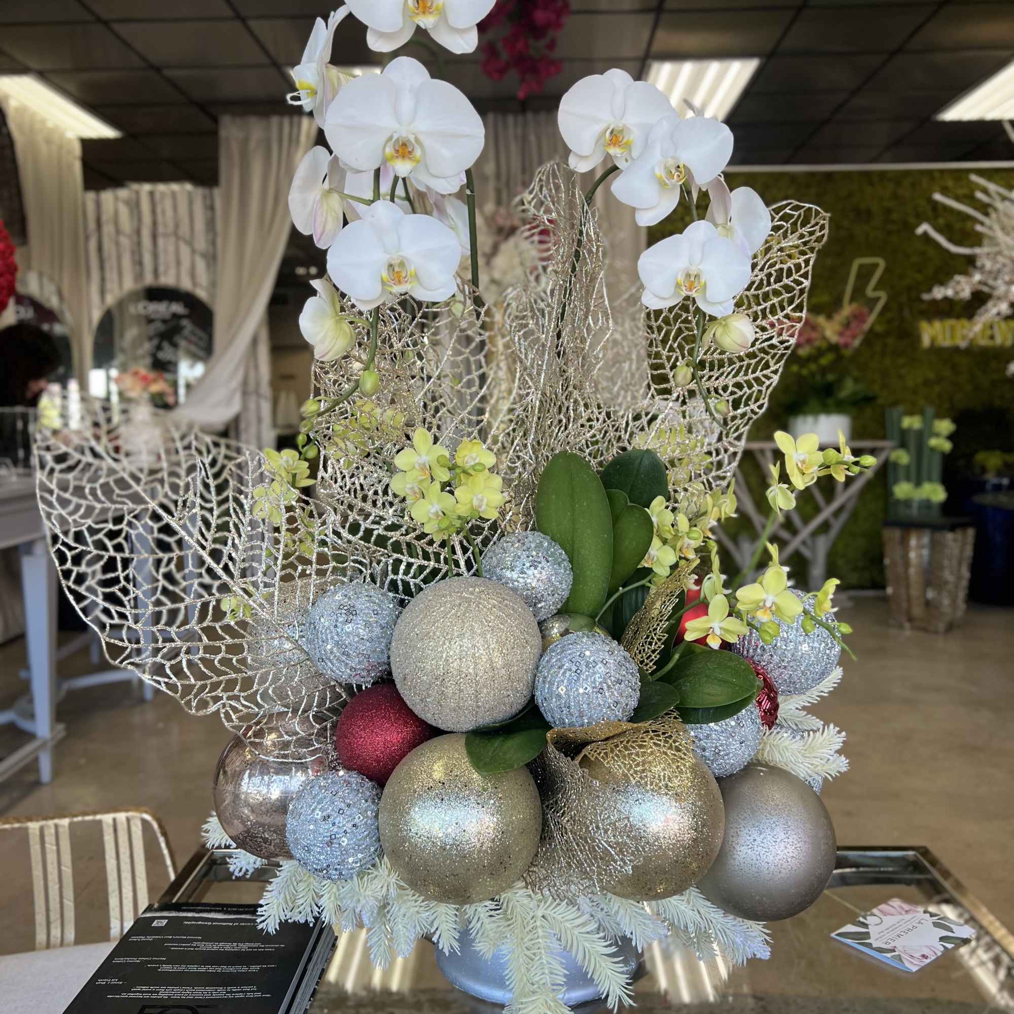 Introducing the perfect holiday centerpiece &ndash; a beautiful Christmas Orchid Arrangement that