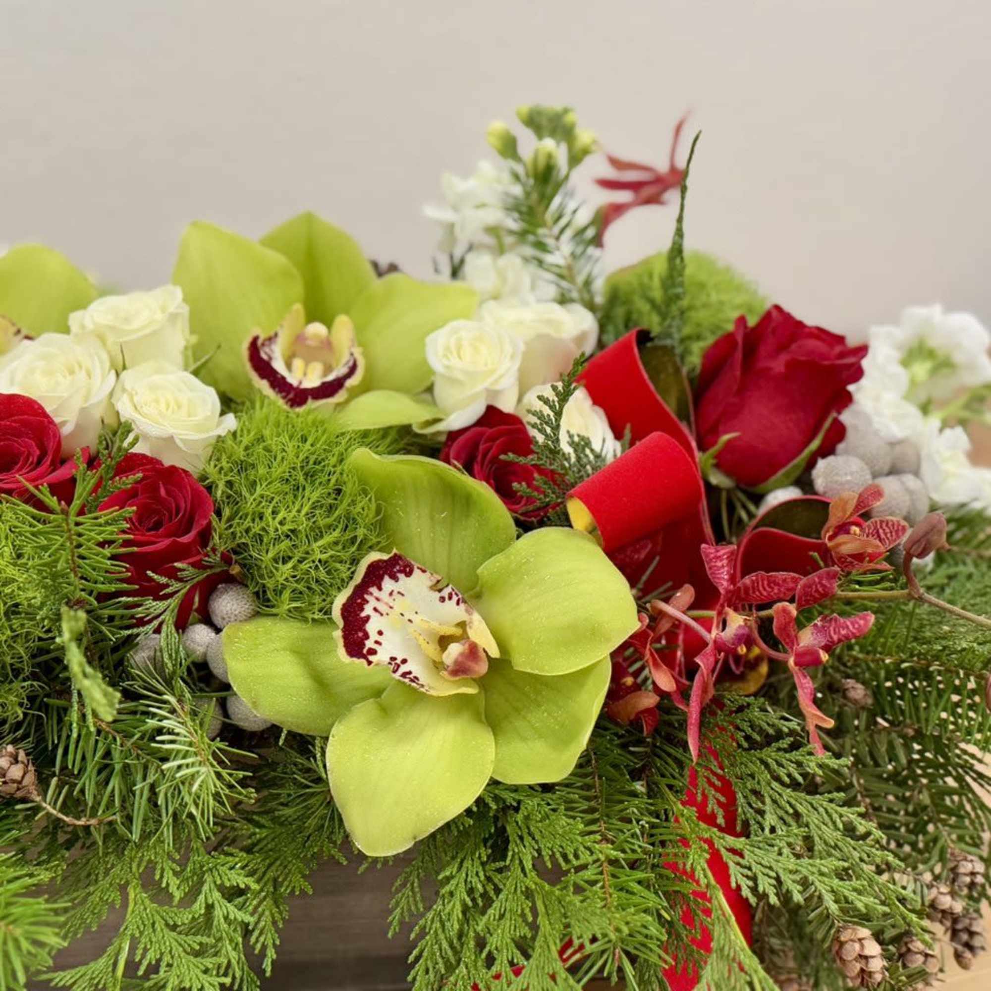 &quot;Beautiful Christmas centerpieces crafted in rustic wooden boxes &ndash; the perfect gift