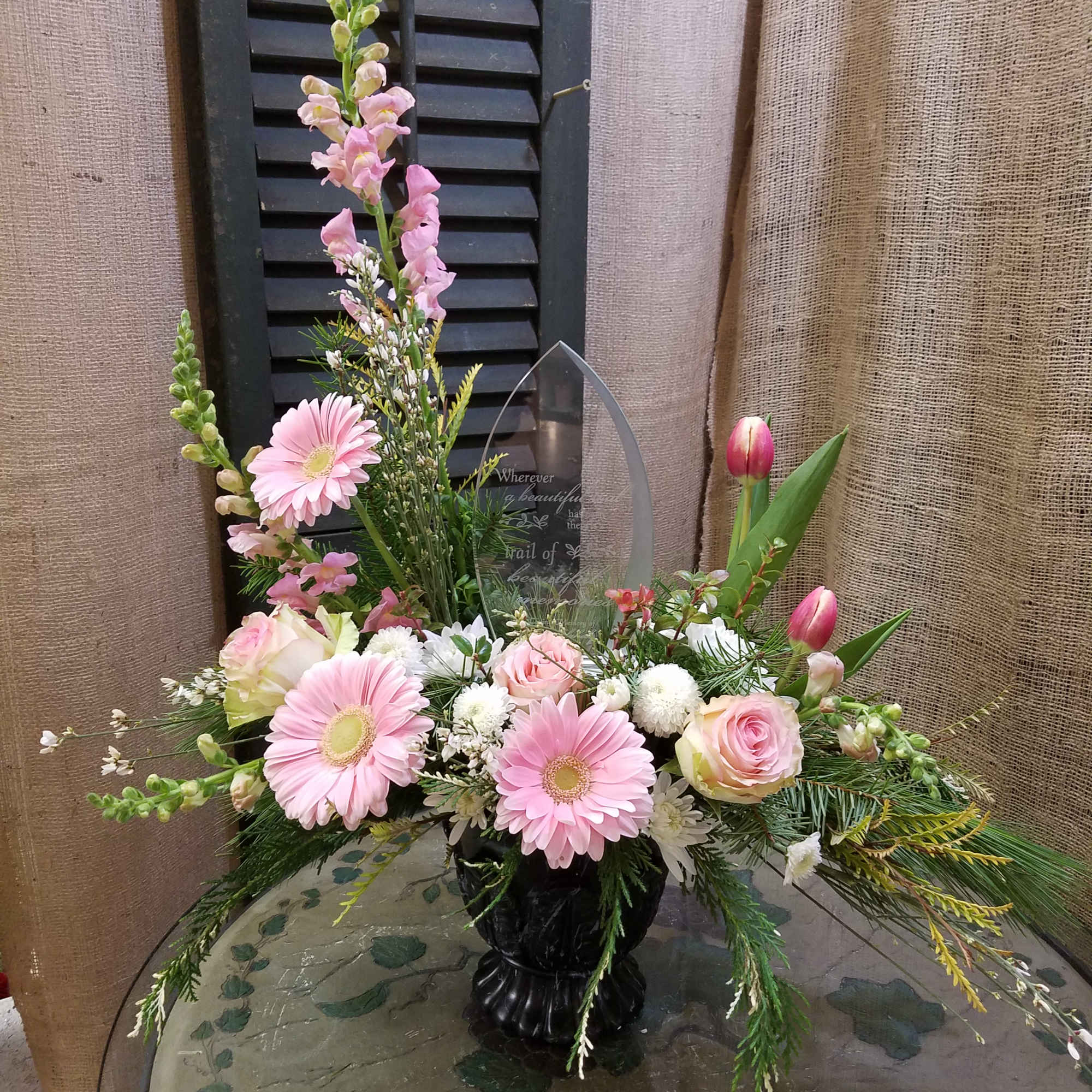 This beautiful piece can be personalized as a special tribute.  Add