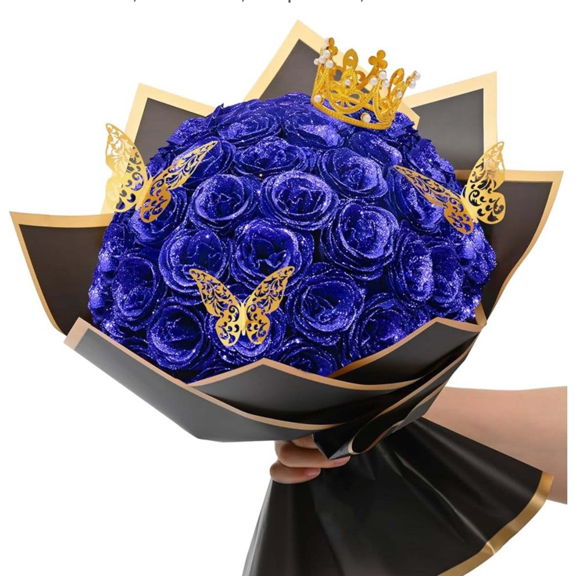 BUCHONES ELABORADOS CON ROSAS ARTIFICIALES ESCARCHADAS 