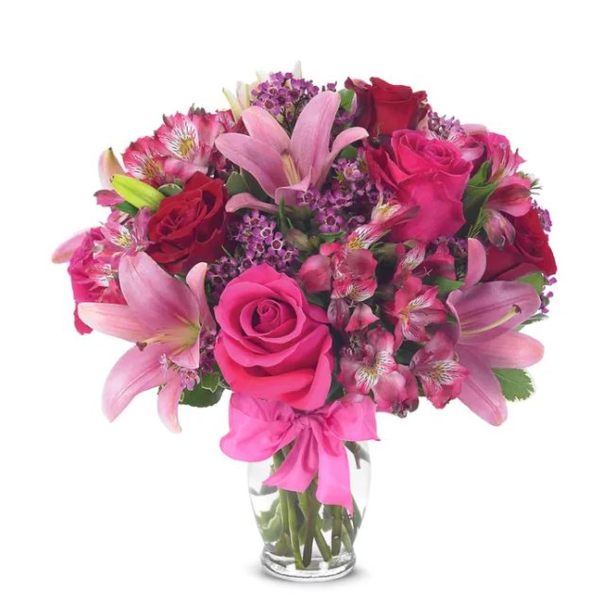 Express your love with a gorgeous bouquet of red and pink roses