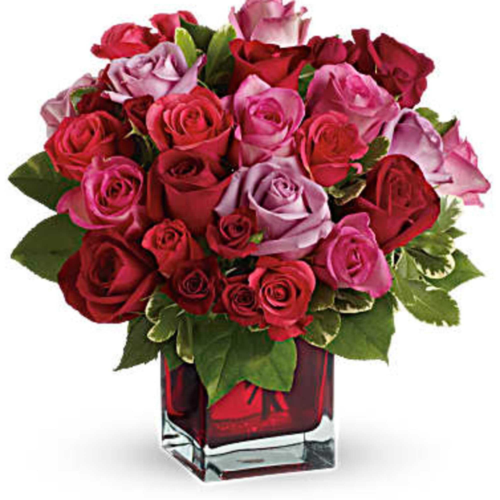 Make them merry with this sweet bouquet! Red carnations and white carnations