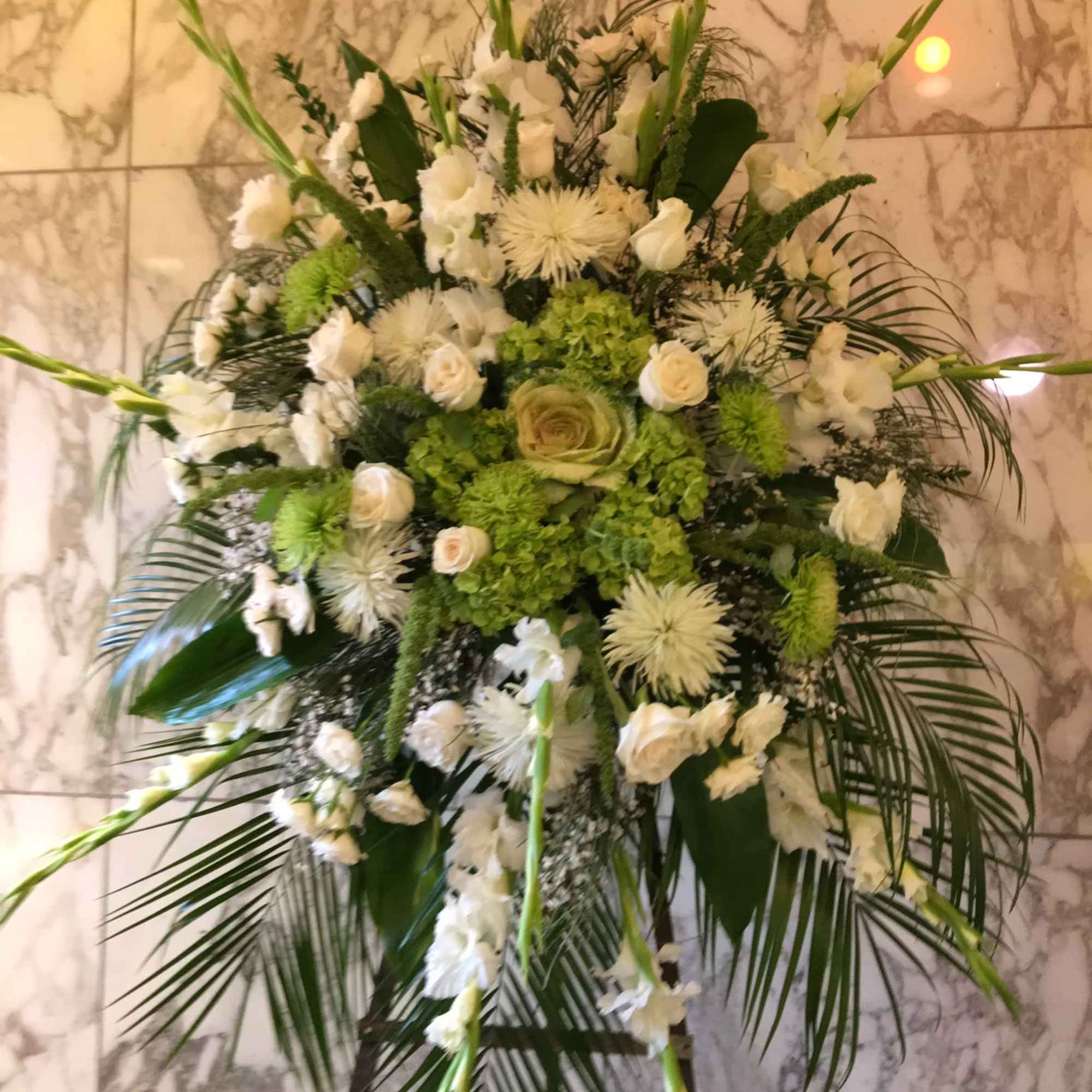 This two colors together design with greens and whites  selected premium