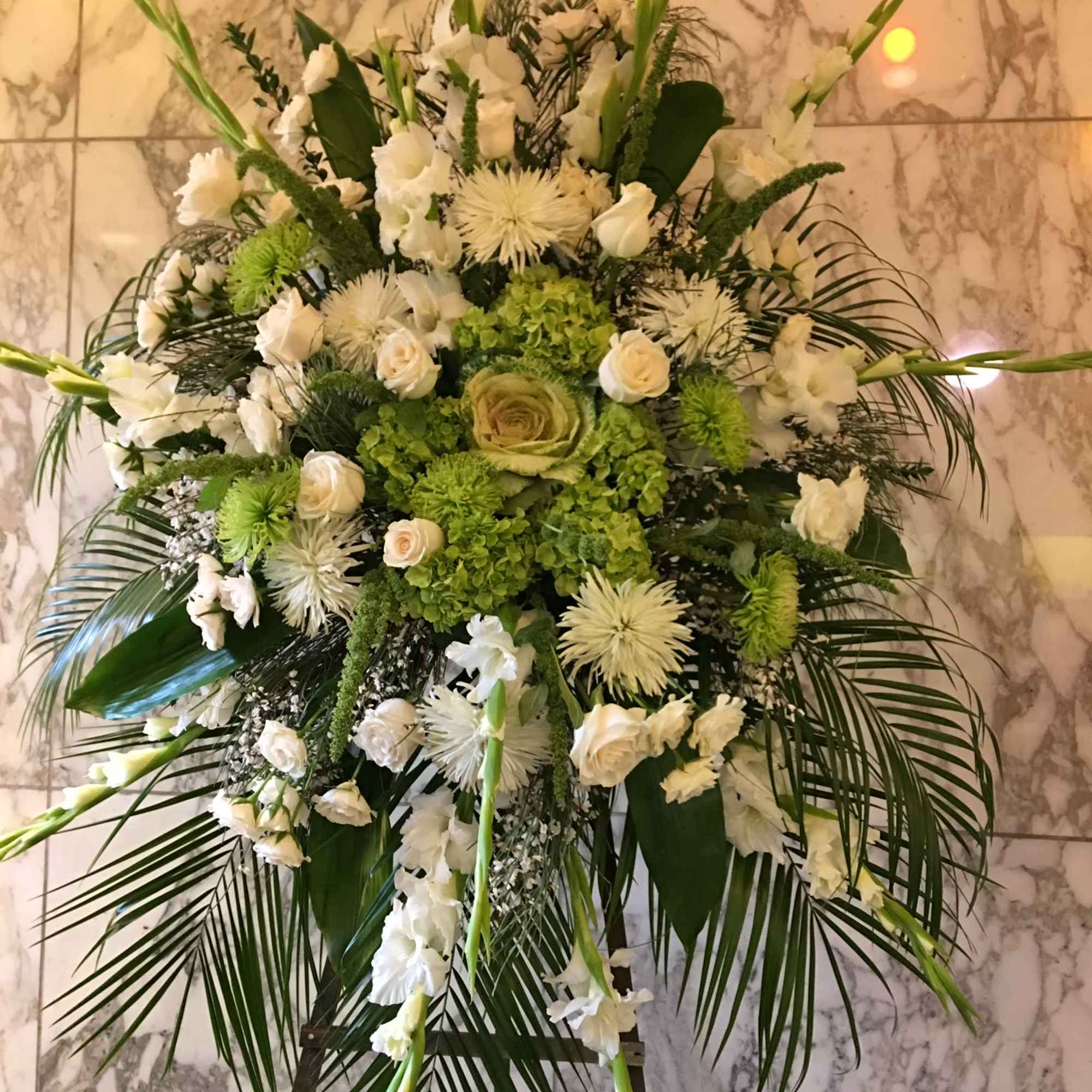 This two colors together design with greens and whites  selected premium