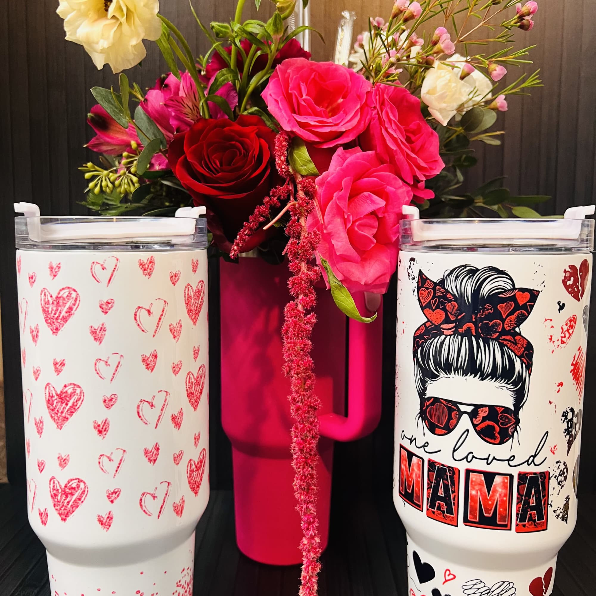 Two gifts in one!  40 oz. thermo mug filled with beautiful