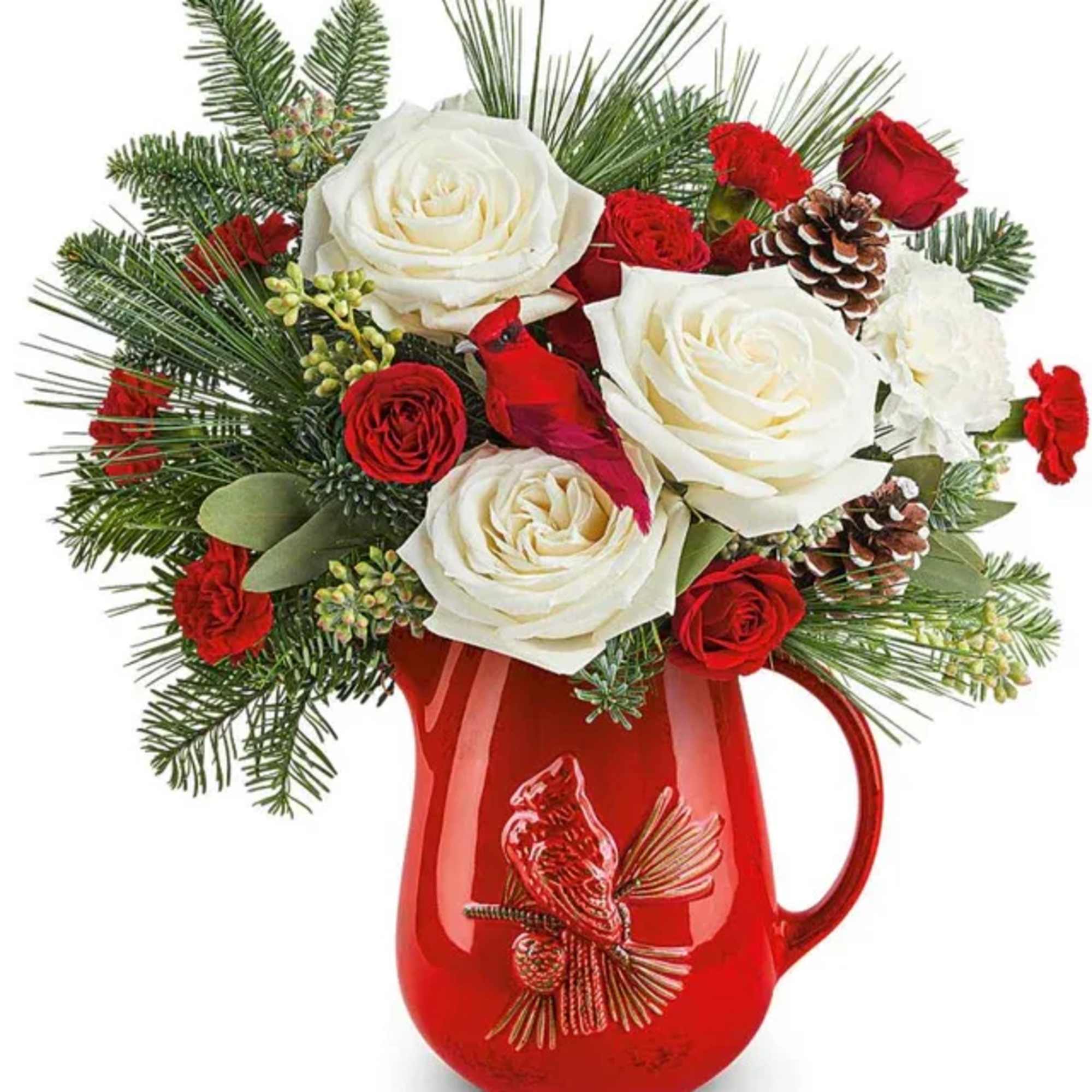 Bring nature&rsquo;s own holiday symbol indoors with Scarlet Cardinal arrangement. This festive