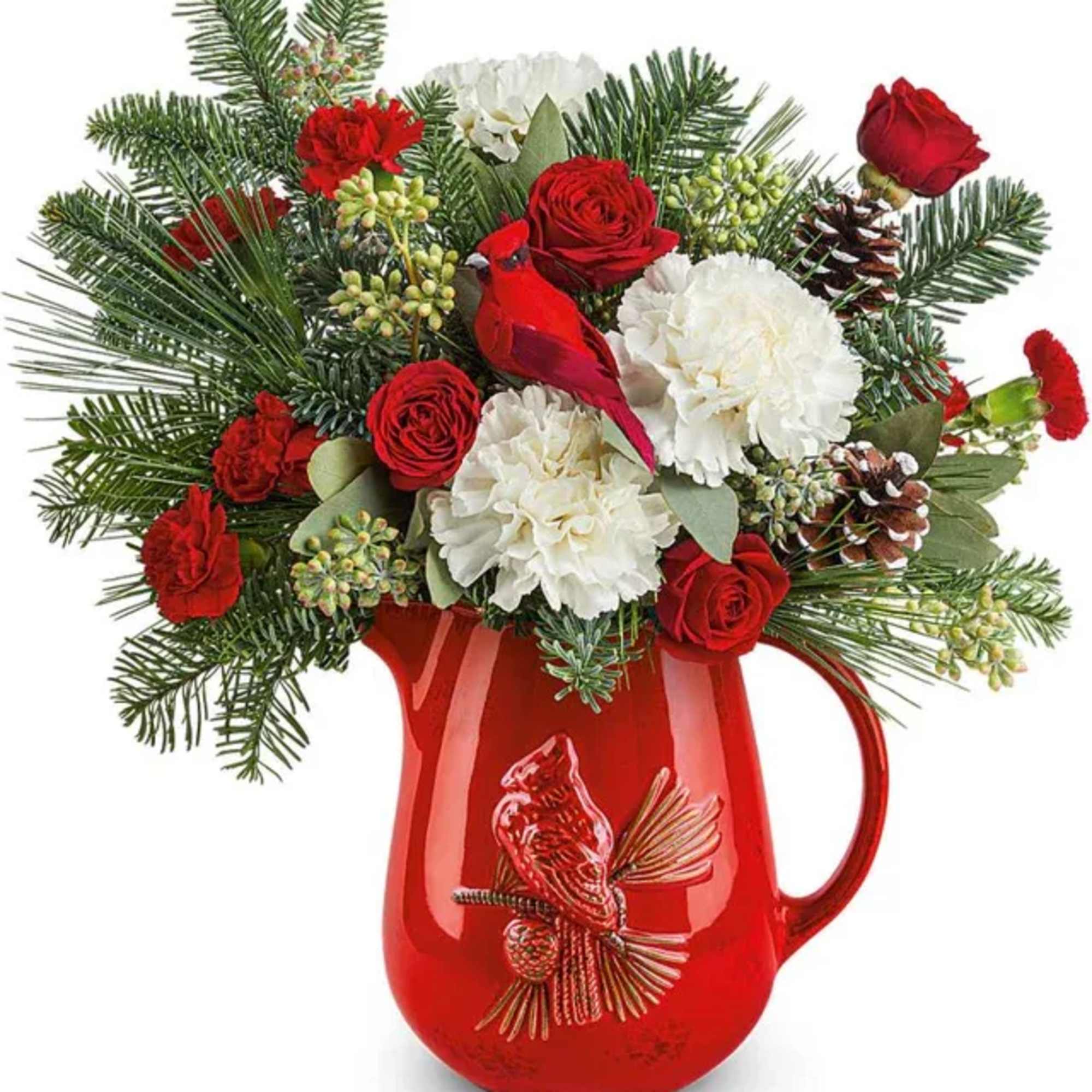 Bring nature&rsquo;s own holiday symbol indoors with Scarlet Cardinal arrangement. This festive