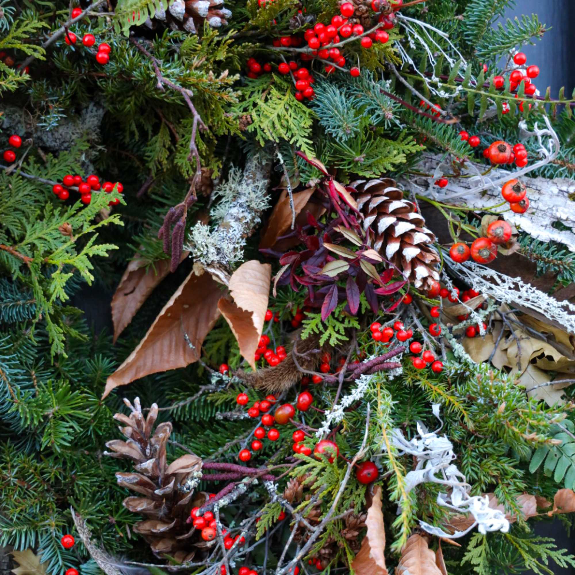 For Winter Wreaths SHIPPED, visit our wreath page. 

Our 18&rdquo; Winter Wild