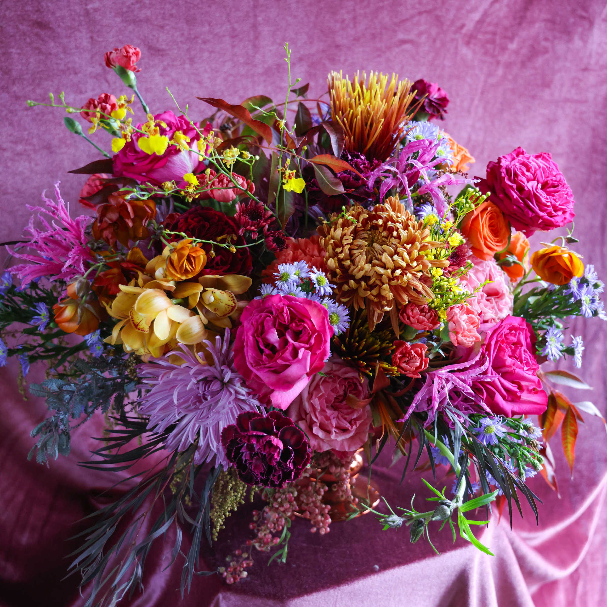 

Custom, one of a kind floral arrangements by floral artist Stacy Leafsong.

Arrangement