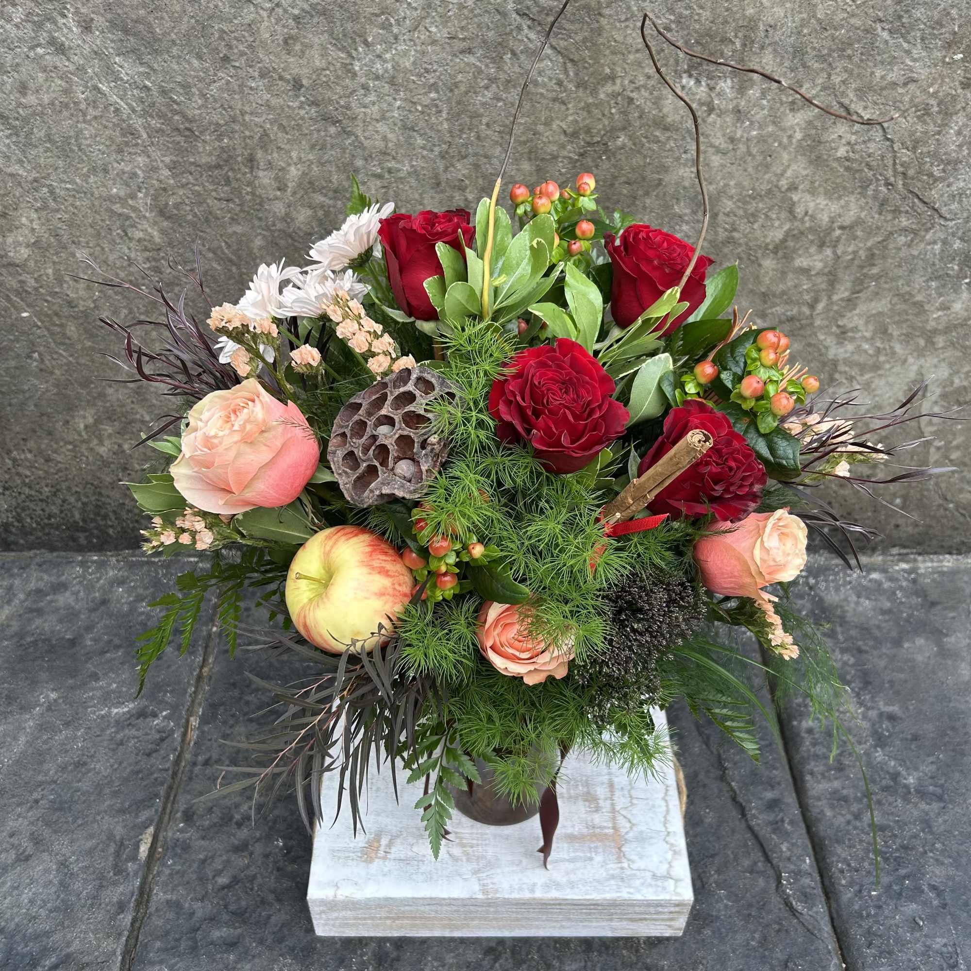 Welcome the cold crispy air with our warm apple cider! Red hearts