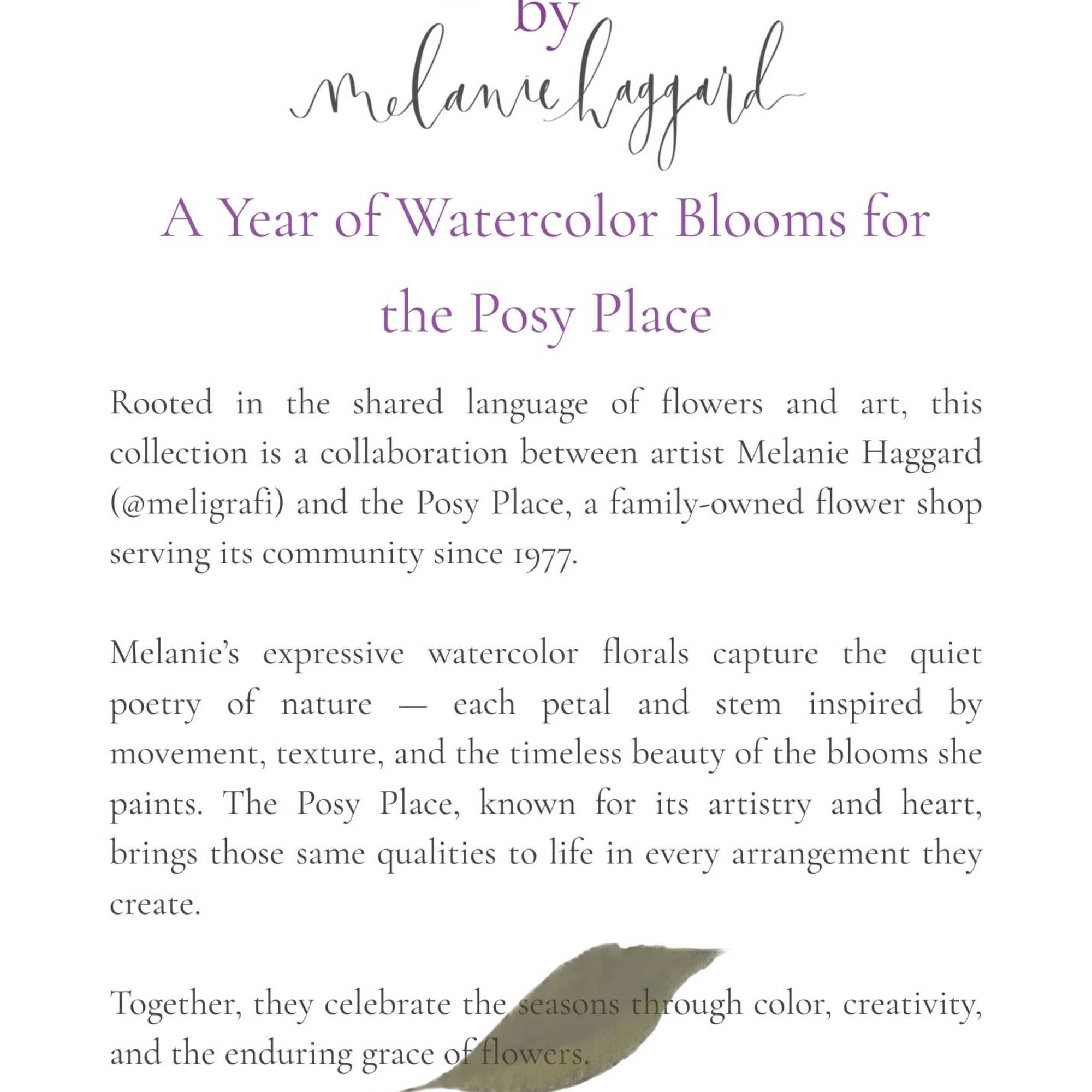 A Year of Watercolor Blooms for the Posy Place
Rooted in the shared