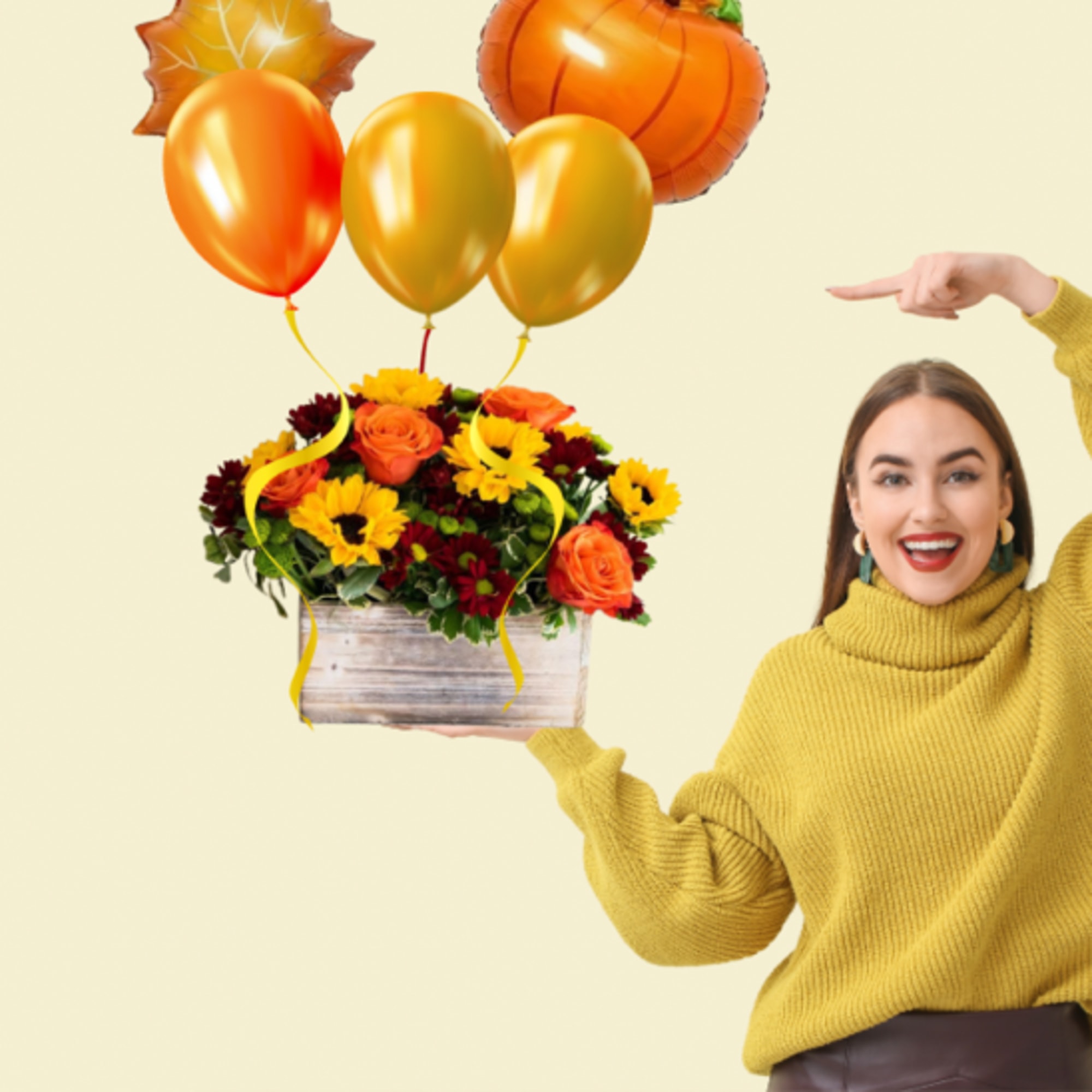 Make Thanksgiving unforgettable with our elegant wood box arrangement, filled with fresh