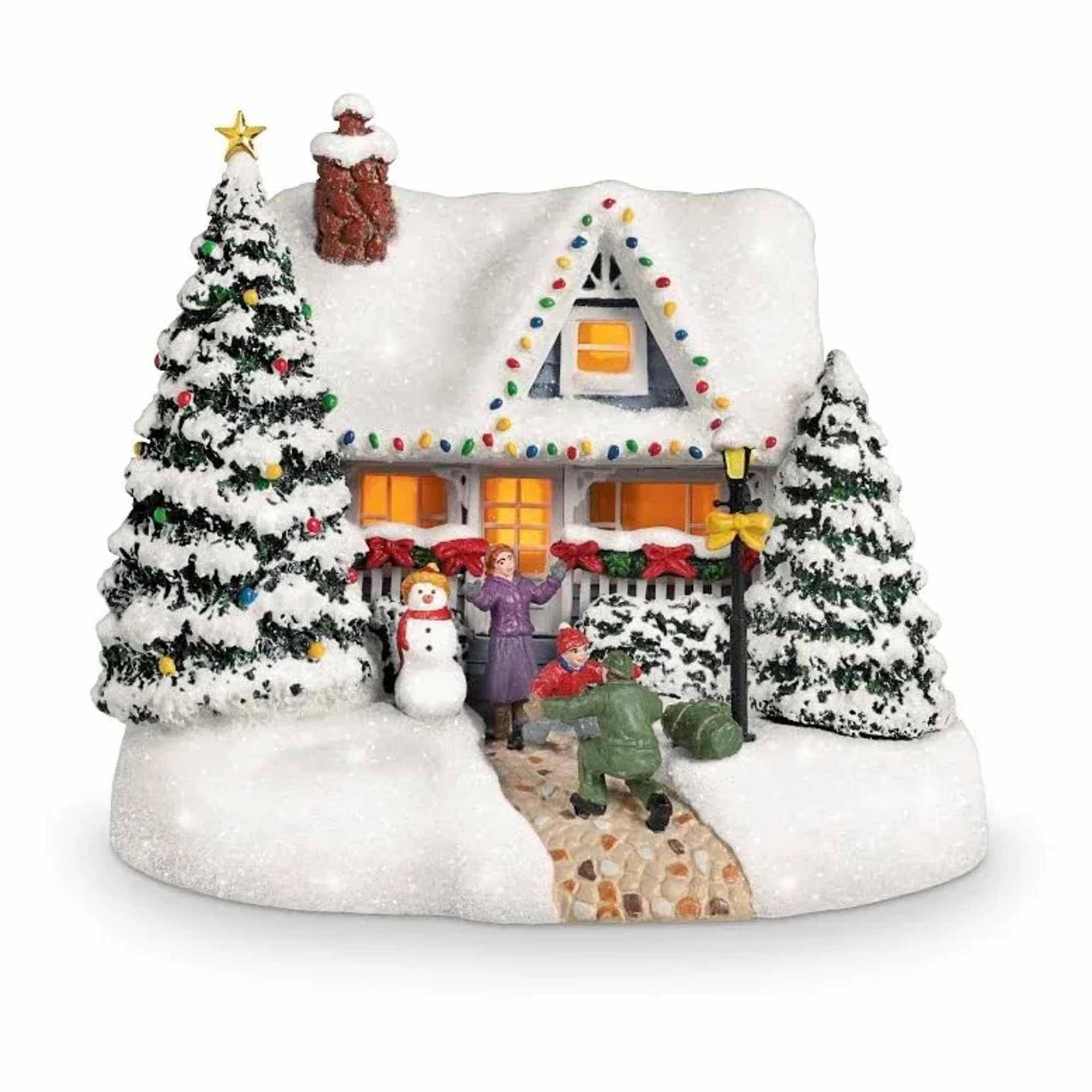 Welcome home, hero! Set atop a magnificent bouquet of festive flowers and