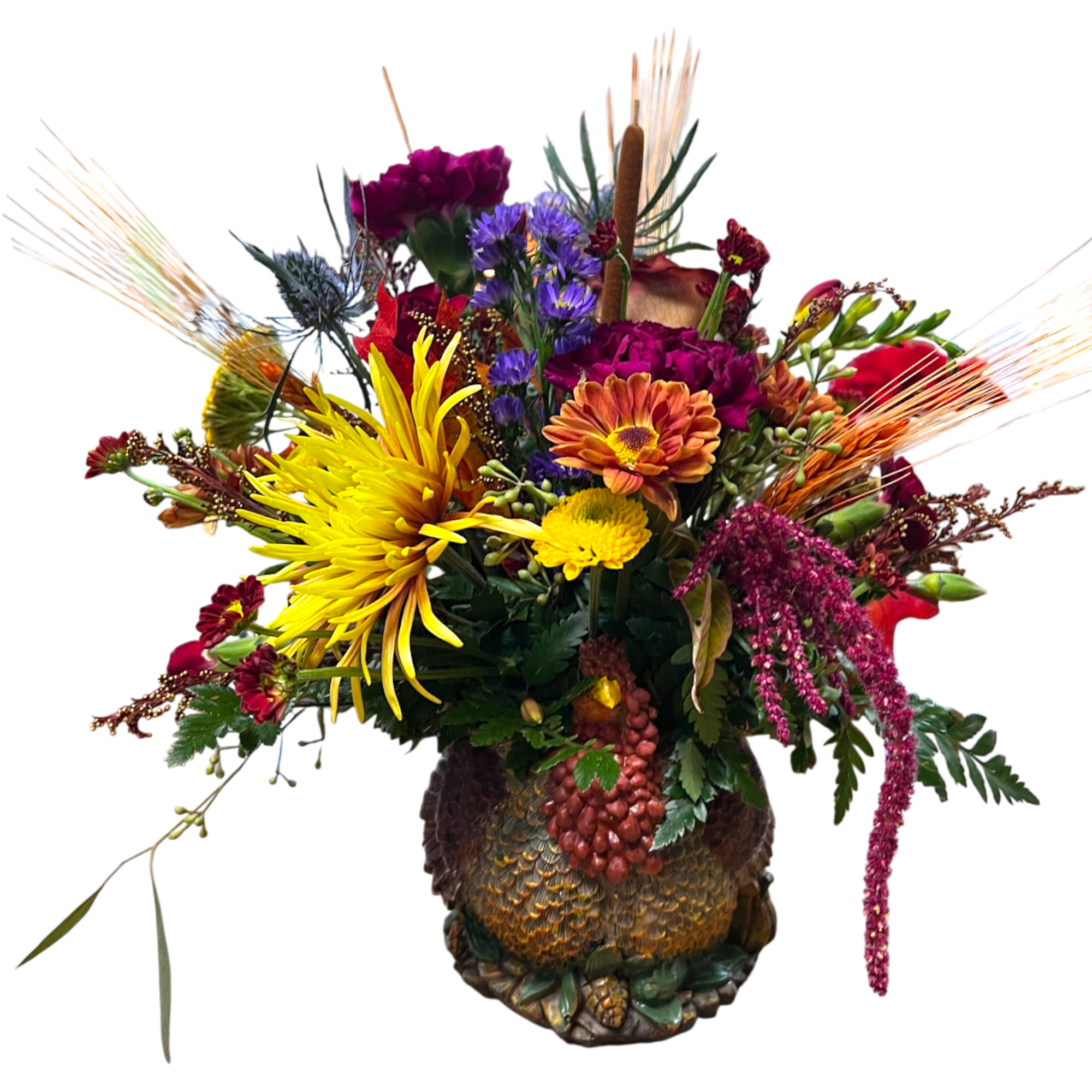 The guest of honor is featured with a mixture of bright fall