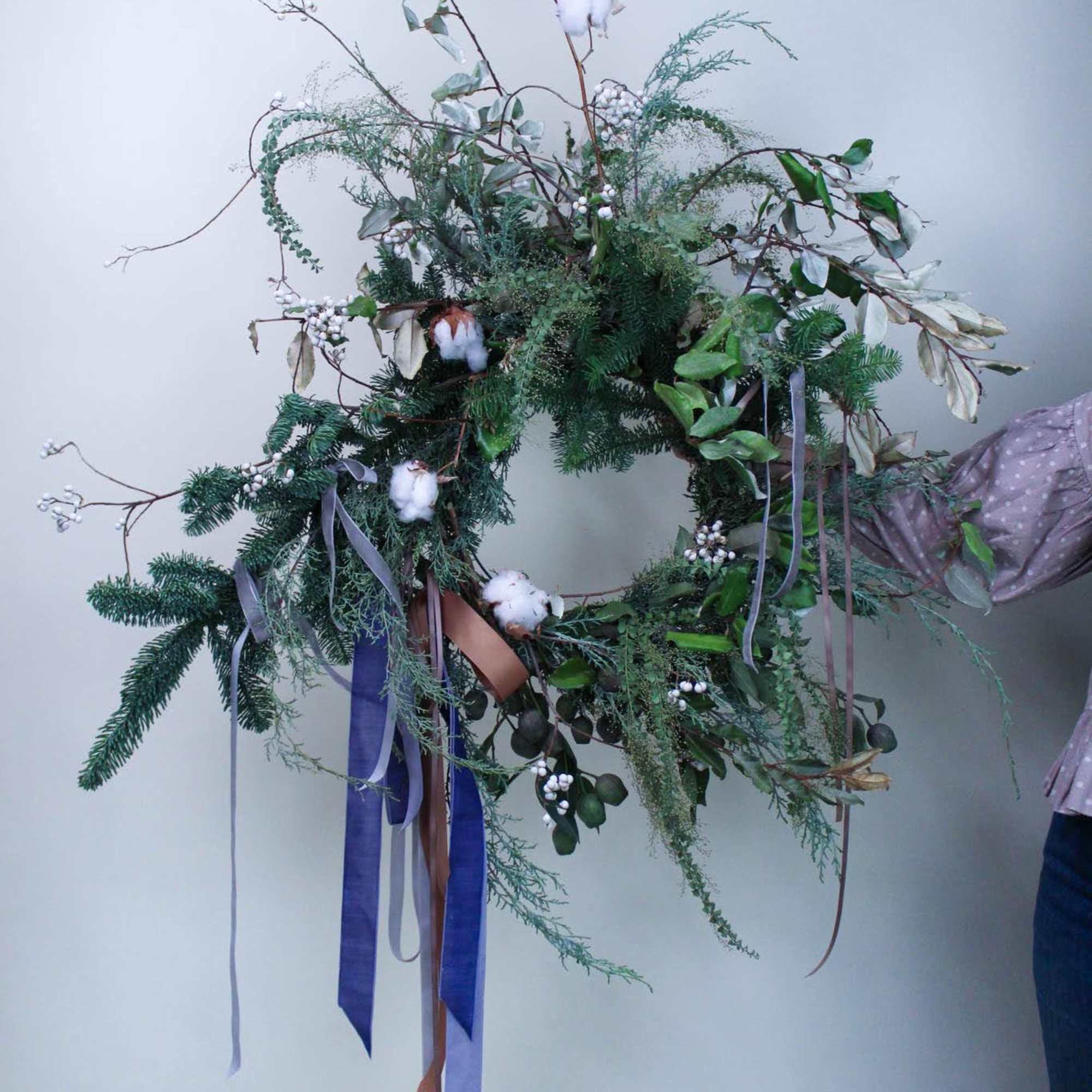 A larger evergreen wreath perfect for above a mantle or on a