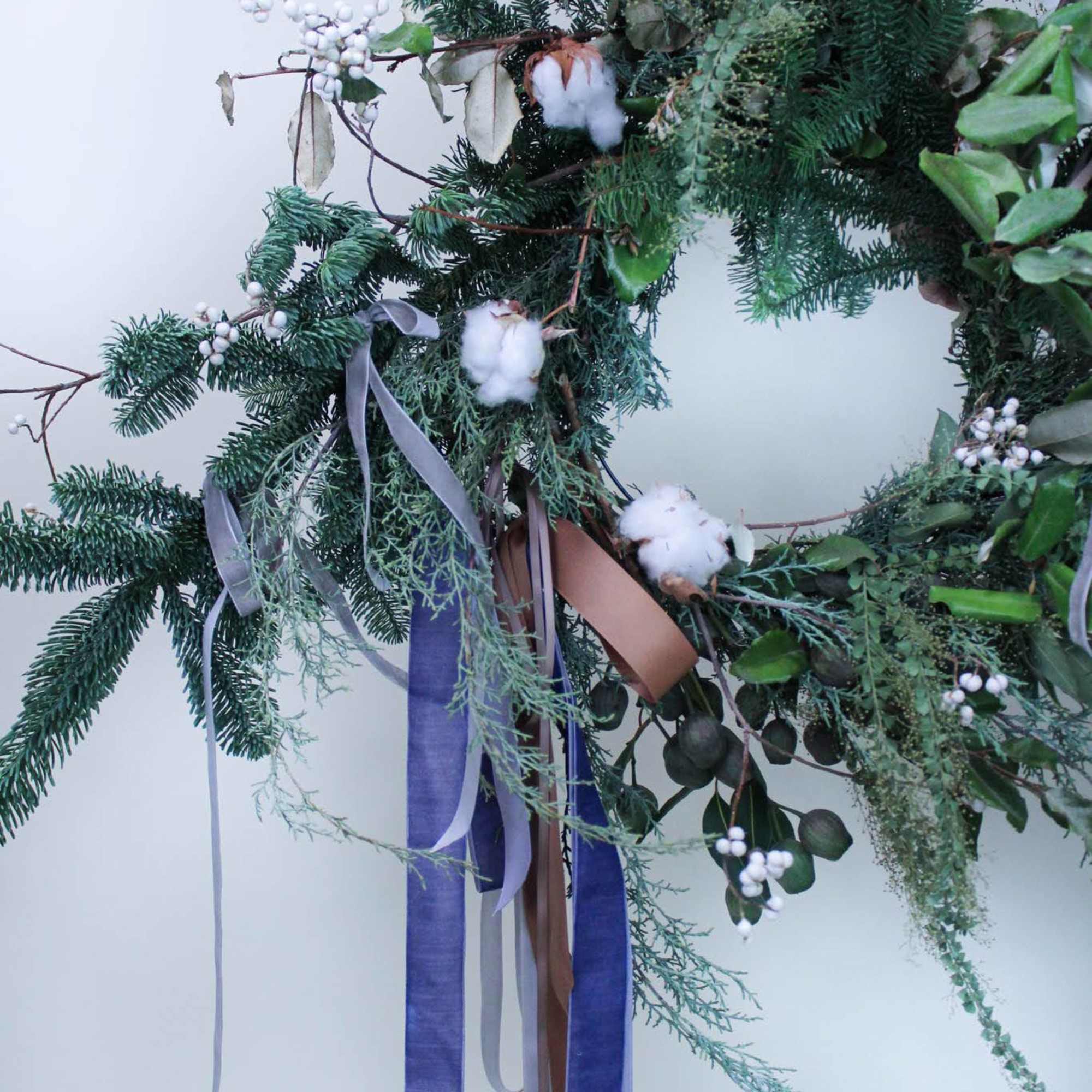 A larger evergreen wreath perfect for above a mantle or on a