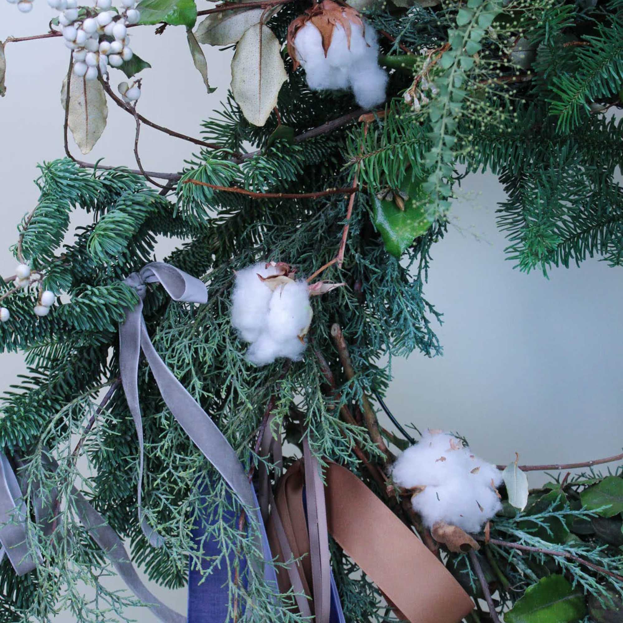 A larger evergreen wreath perfect for above a mantle or on a