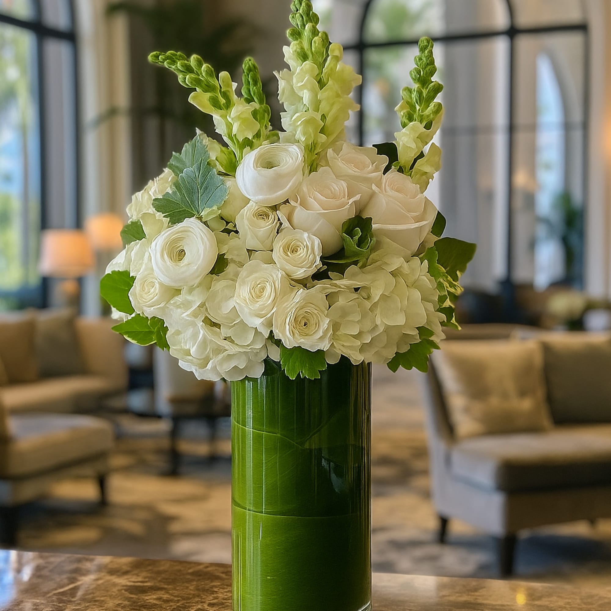 Elevate any space with our Angelique Arrangement, a timeless blend of elegant