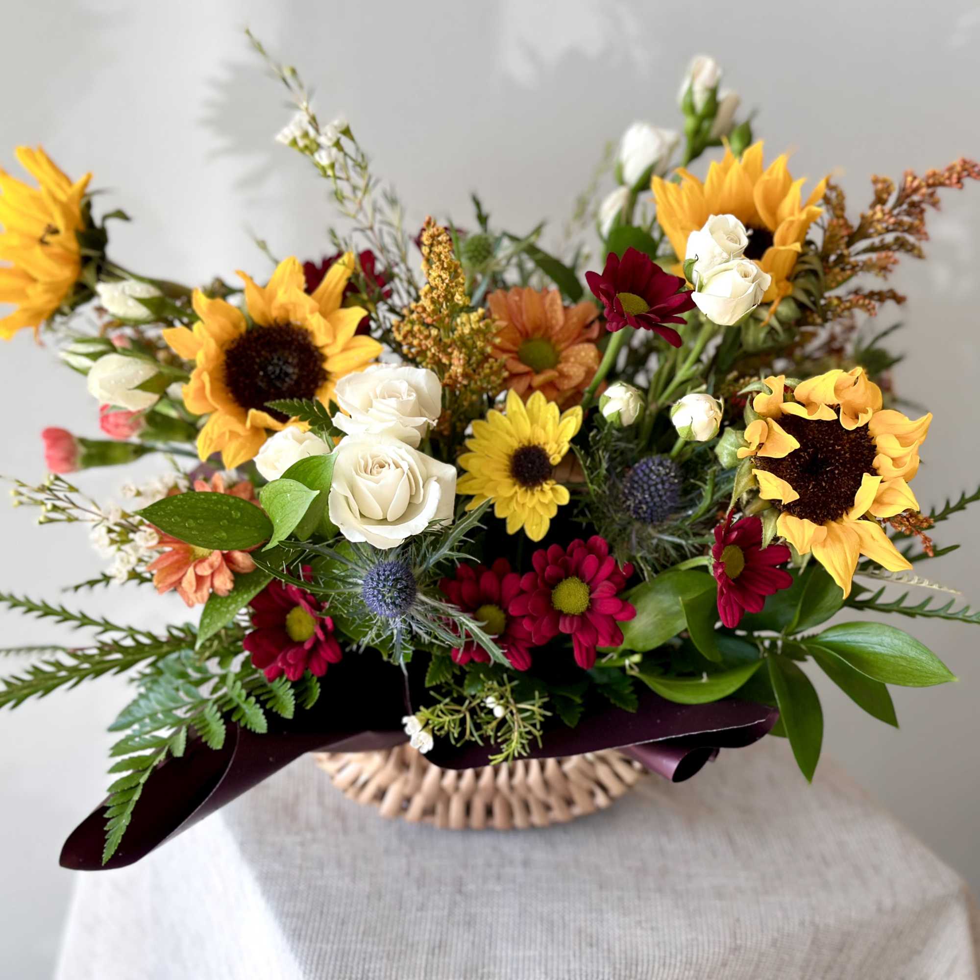 A warm selection of flowers, perfect for the fall weather. 