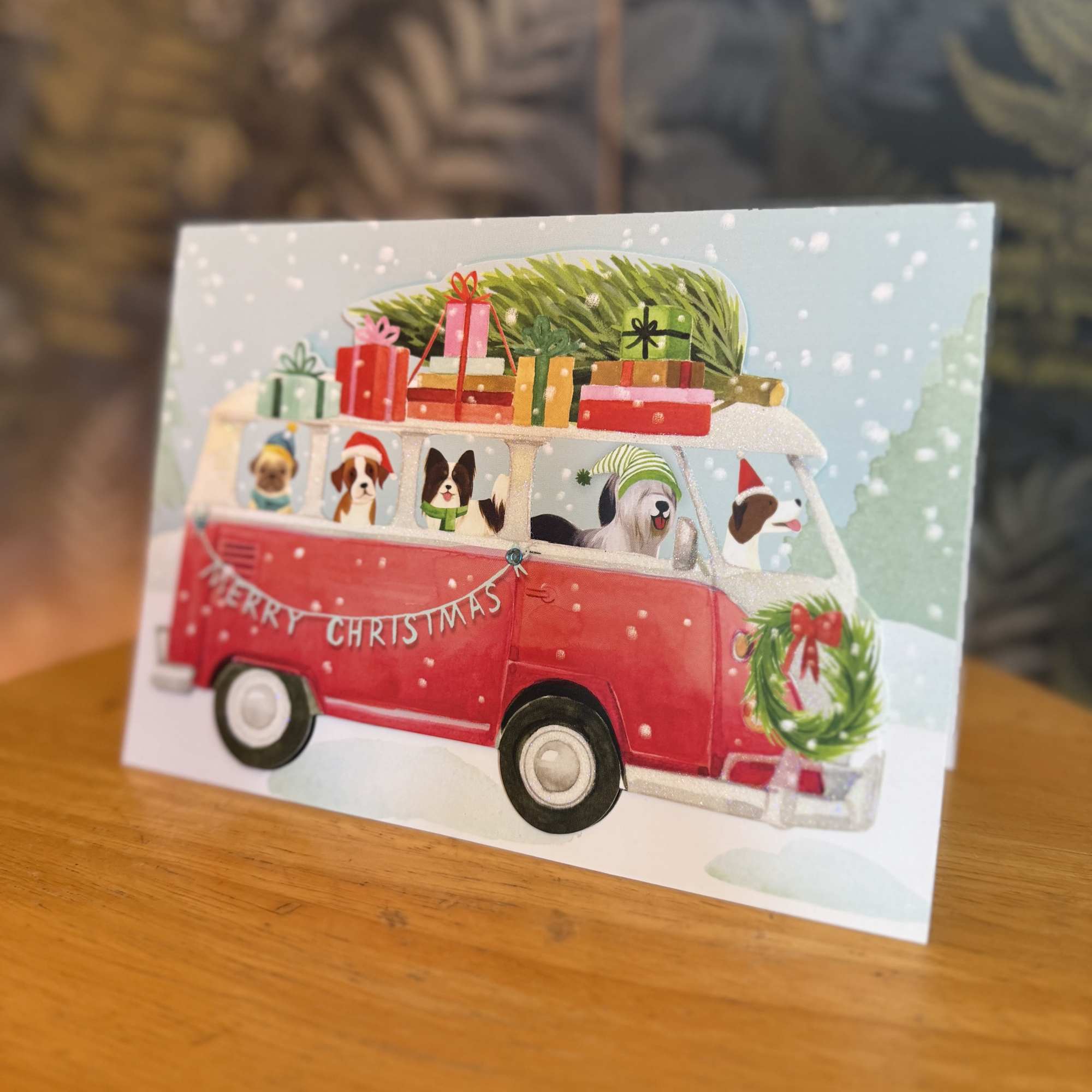 Greeting card perfect for the holidays. 

Outside: &quot;Merry Christmas&quot;
Inside: &quot;...and a Happy