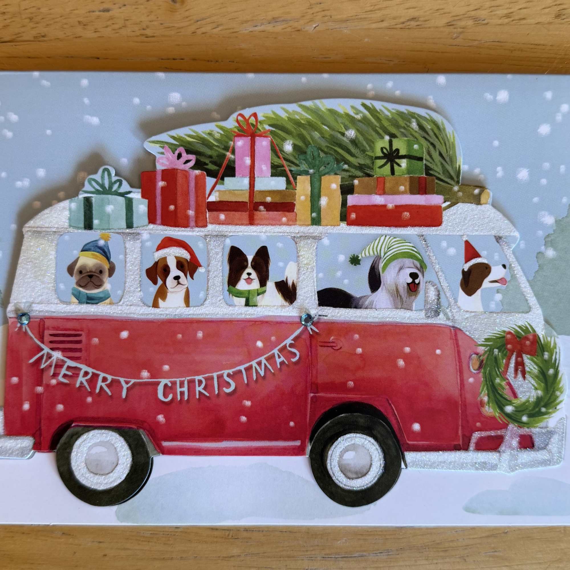 Greeting card perfect for the holidays. 

Outside: &quot;Merry Christmas&quot;
Inside: &quot;...and a Happy