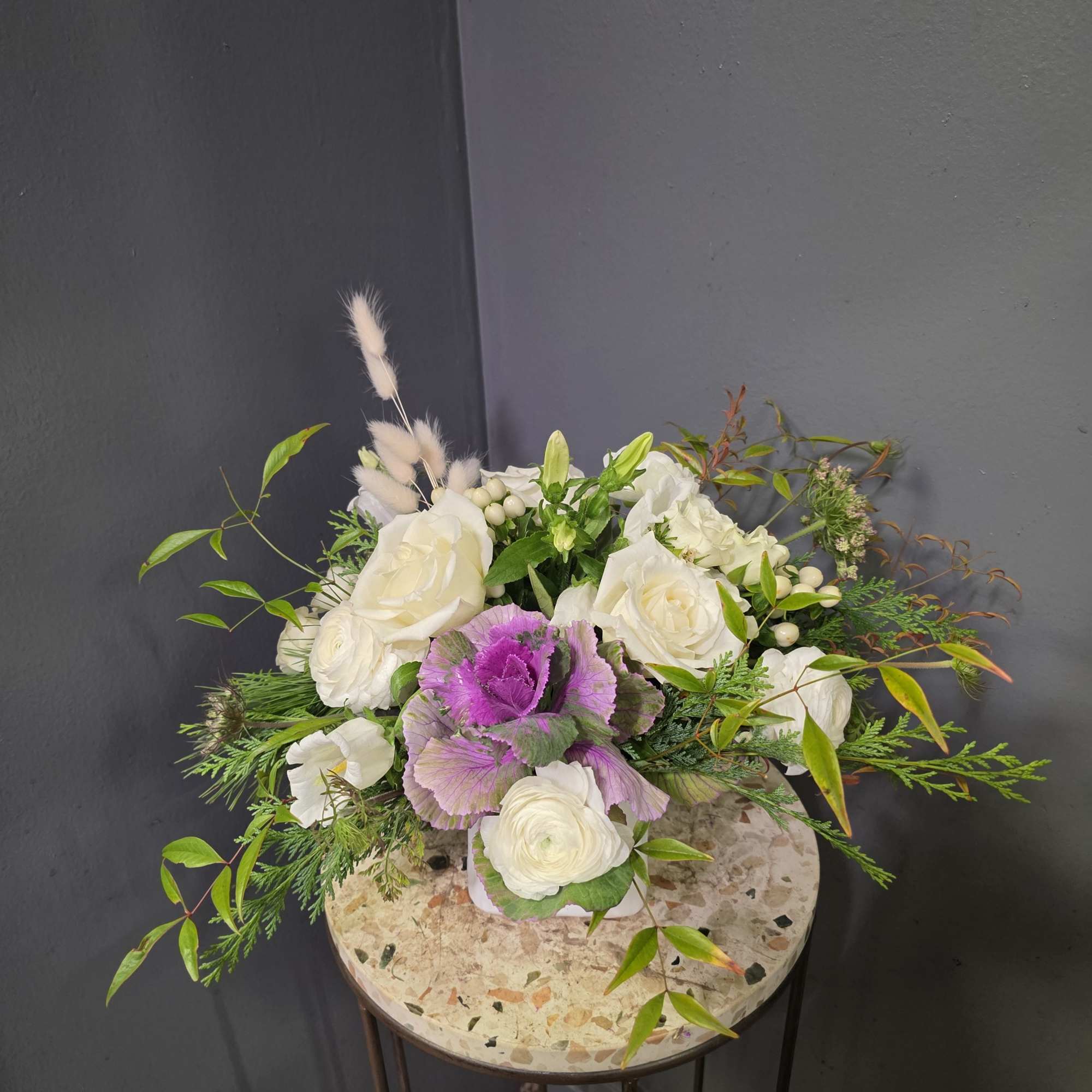 Our Winter Whisper Garden Box is a soft, elegant winter arrangement designed