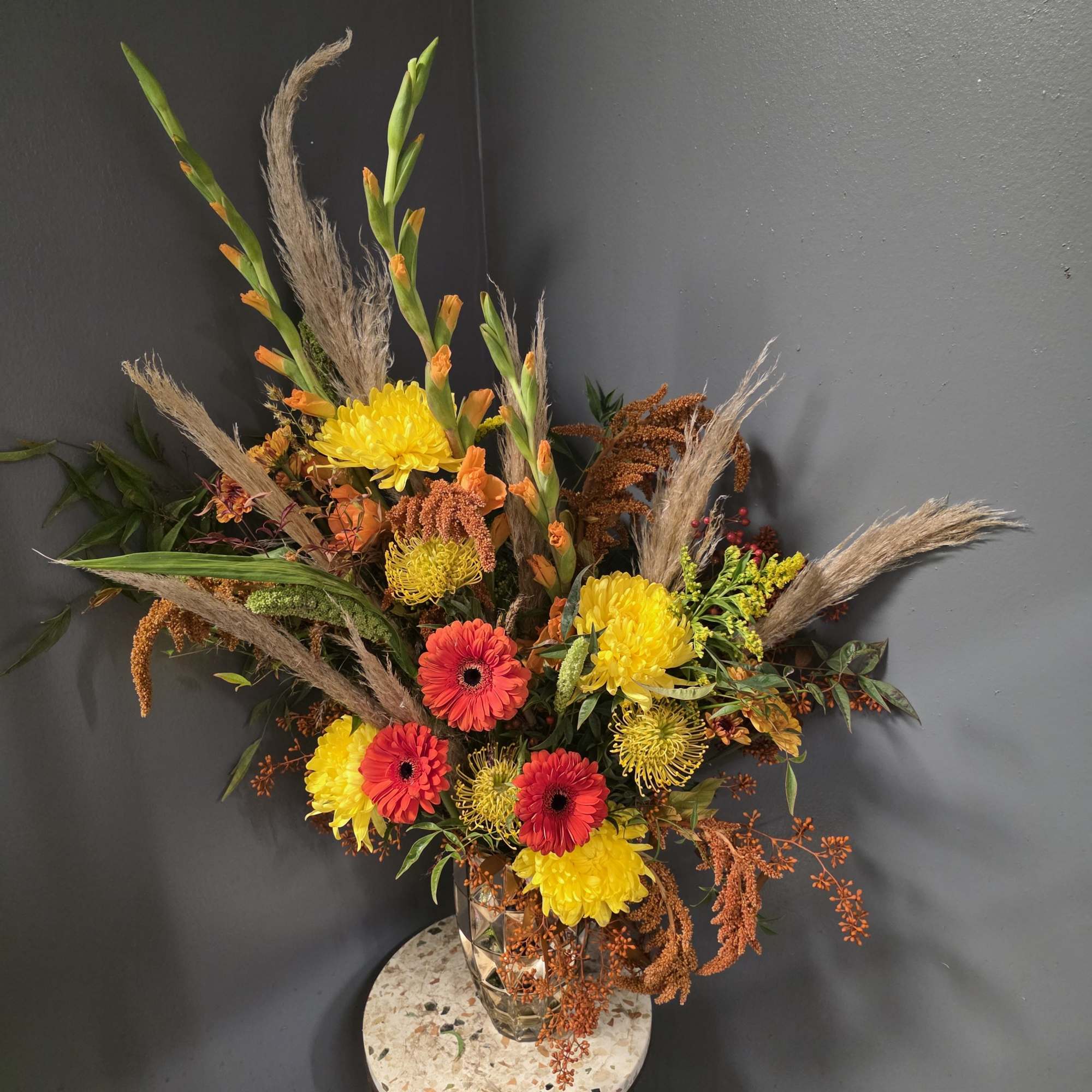 Introducing Harvest Showstopper, a dramatic autumn statement arrangement designed for those who