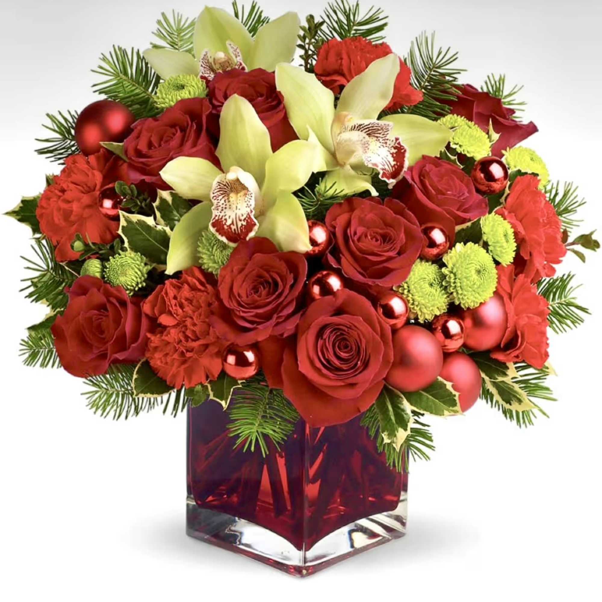Create joyful atmosphere with holiday flowers . Great gifts and table centrepieces.